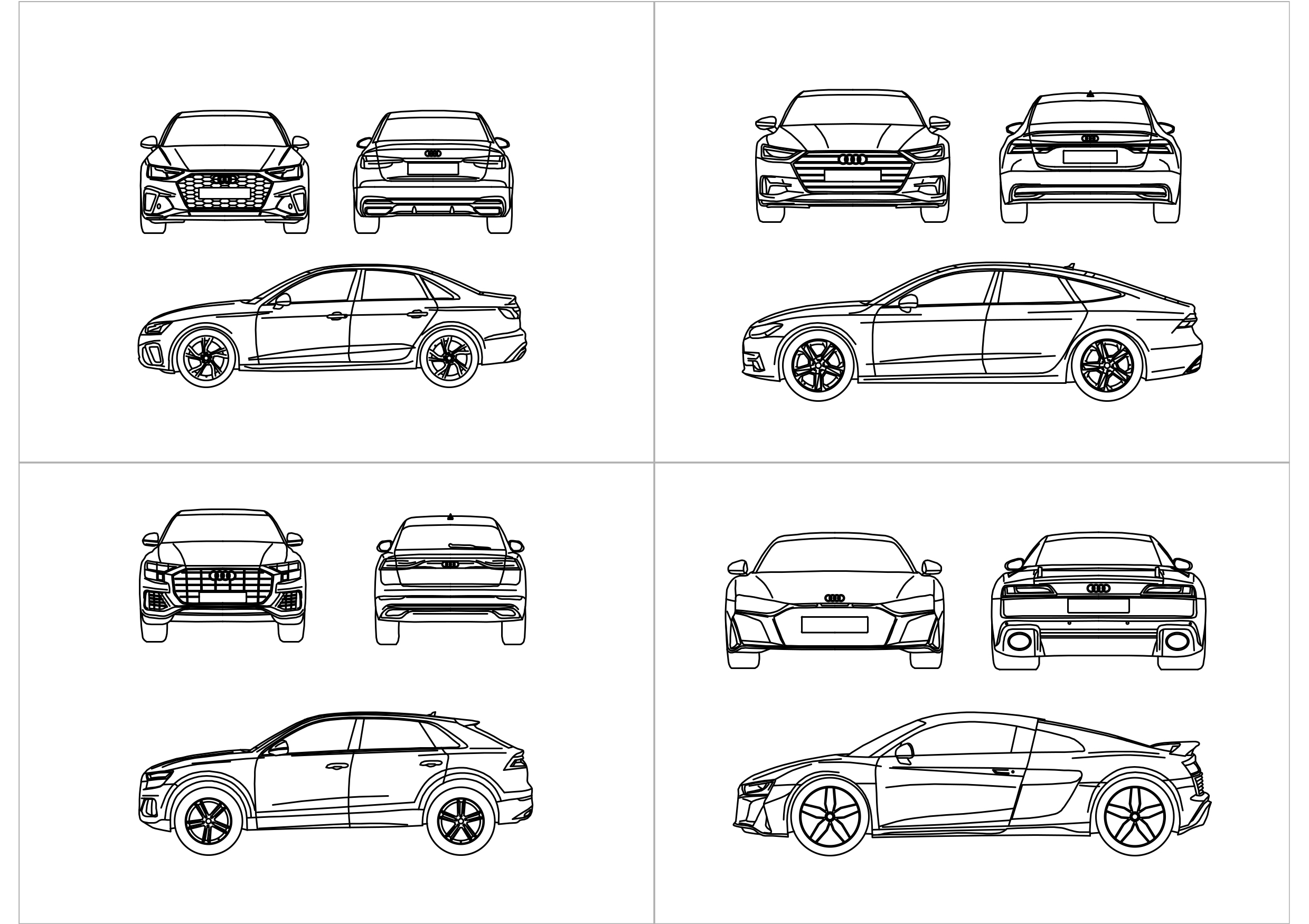 Free Multiple Audi Elevations CAD Blocks – DWG, DXF, PDF Format