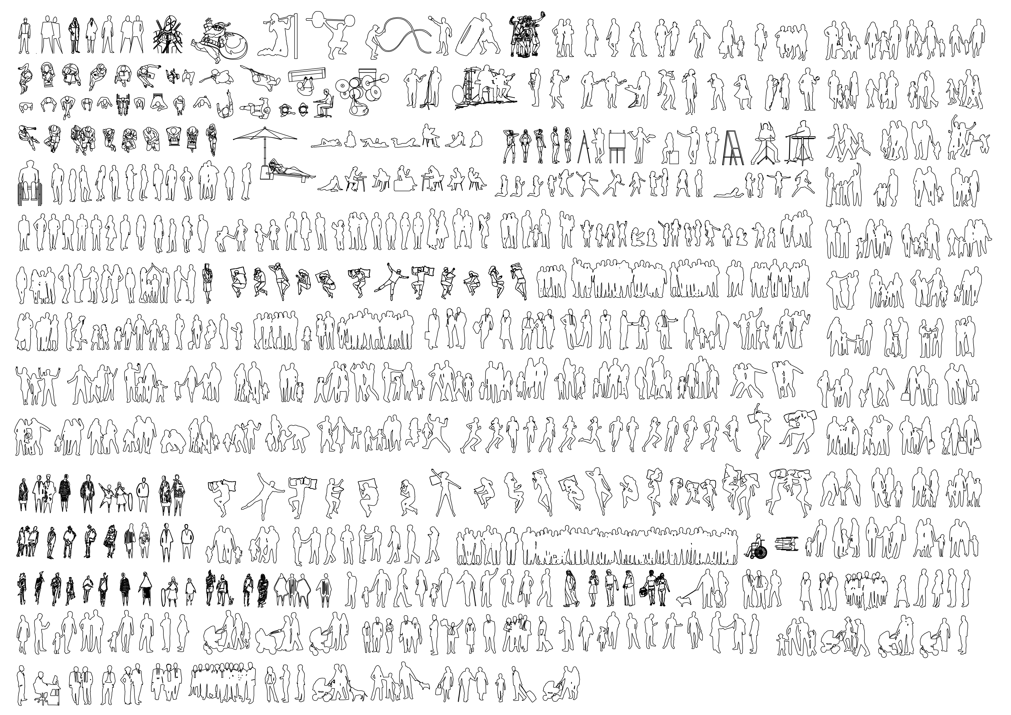 Free People CAD Blocks – DWG, DXF, PDF Format