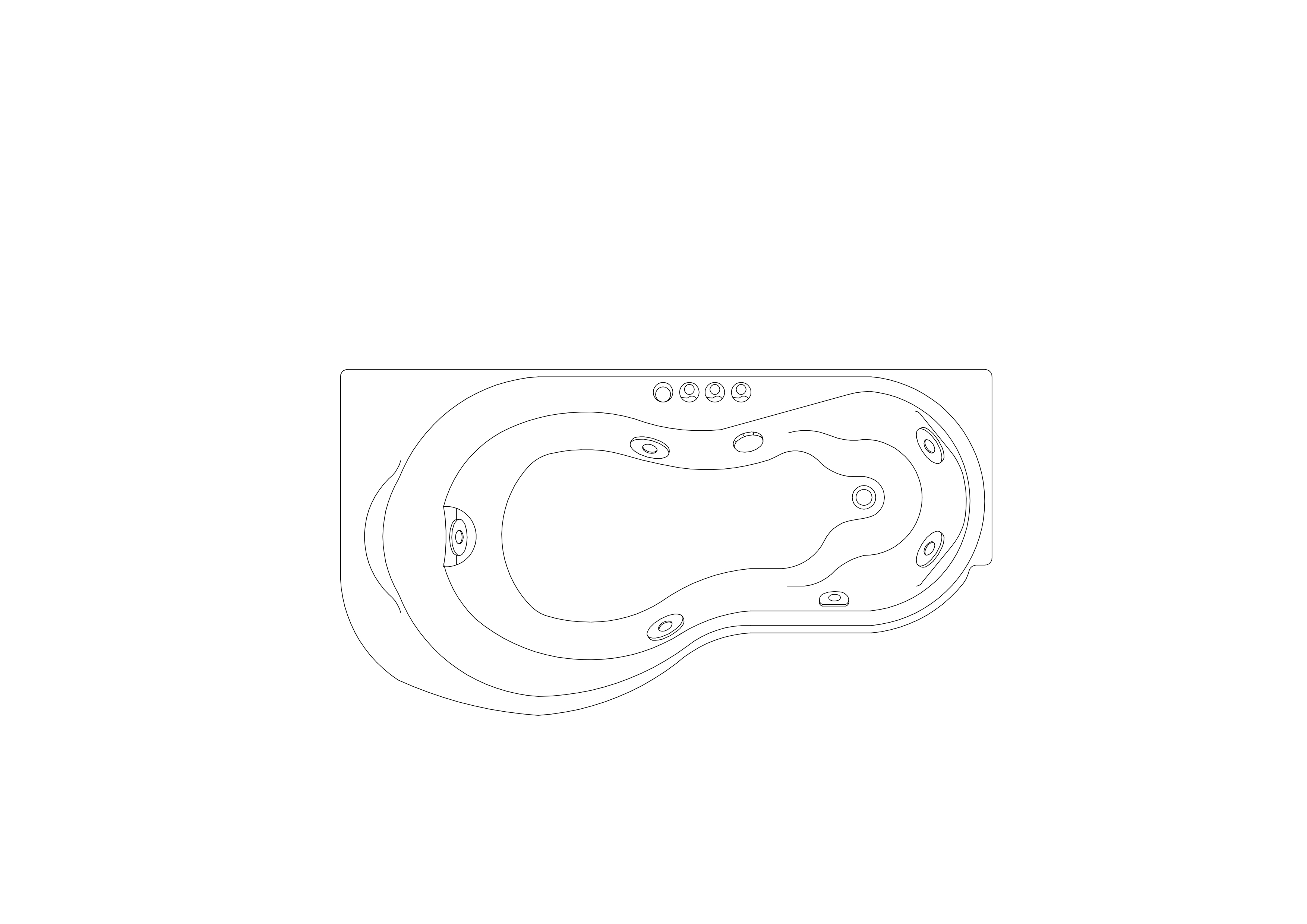 Free Bathtub Top View CAD Block – DWG, DXF, PDF Format