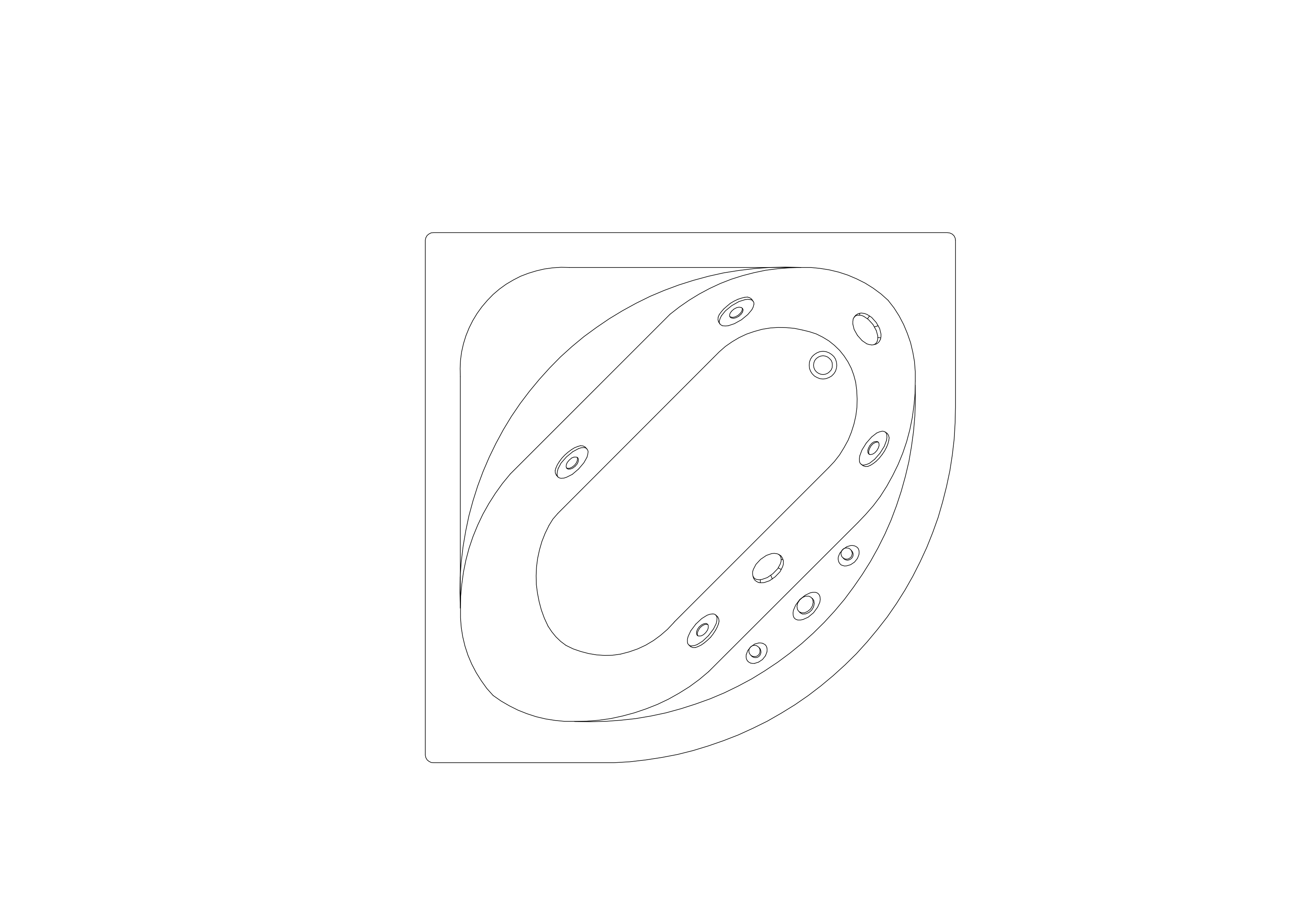 Free Bathtub Top View CAD Block – DWG, DXF, PDF Format