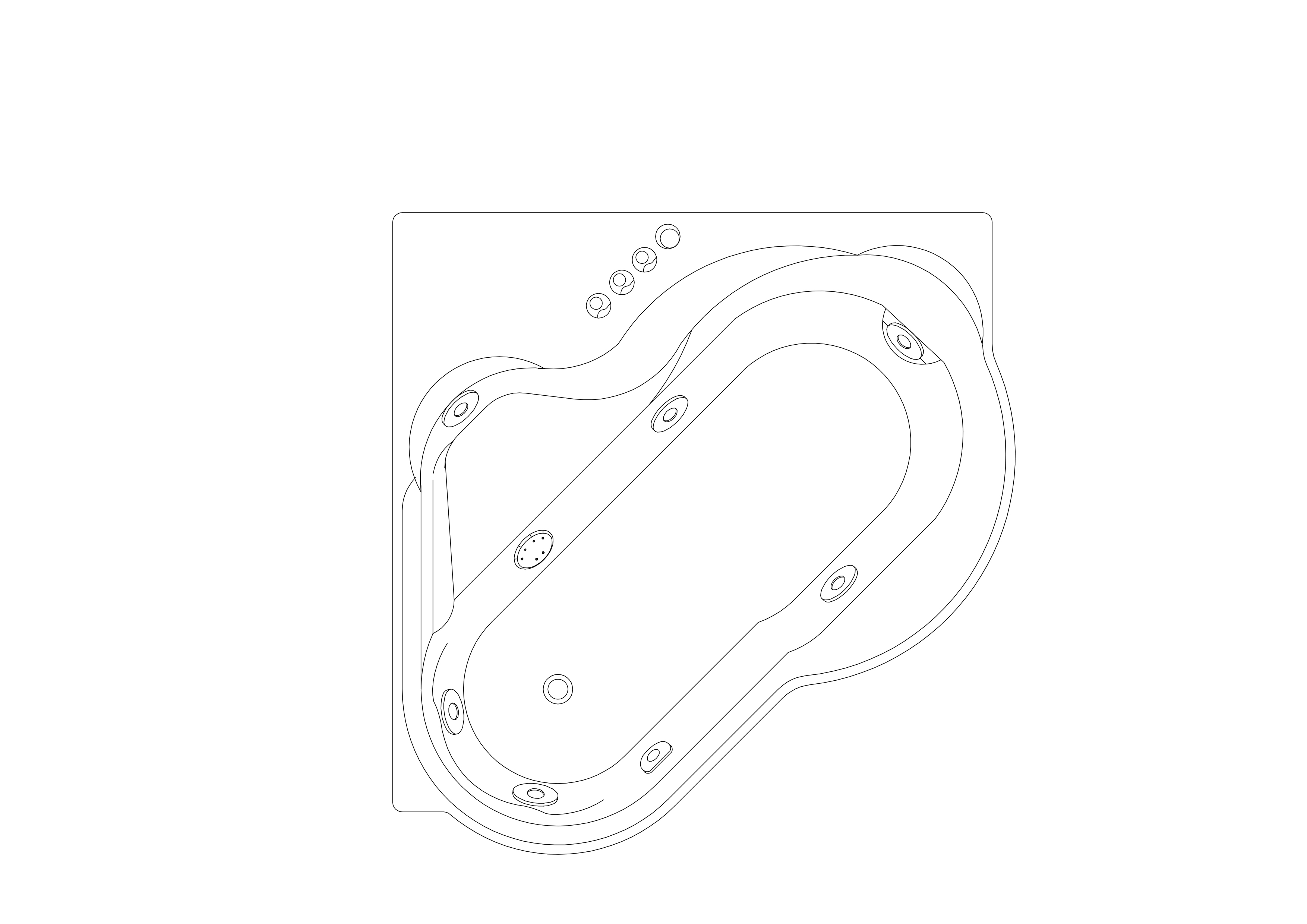 Free Bathtub Top View CAD Block – DWG, DXF, PDF Format