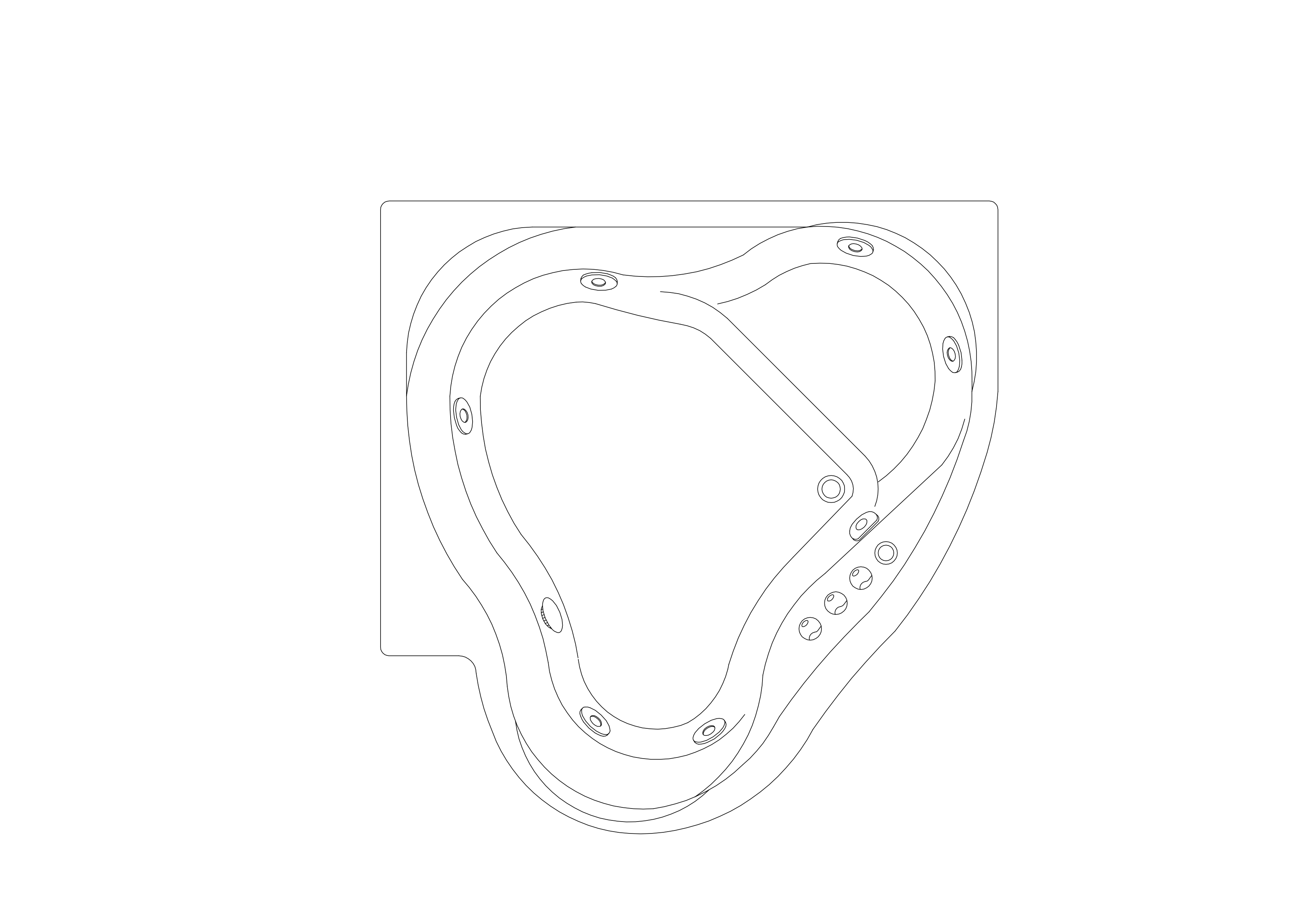 Free Bathtub Top View CAD Block – DWG, DXF, PDF Format