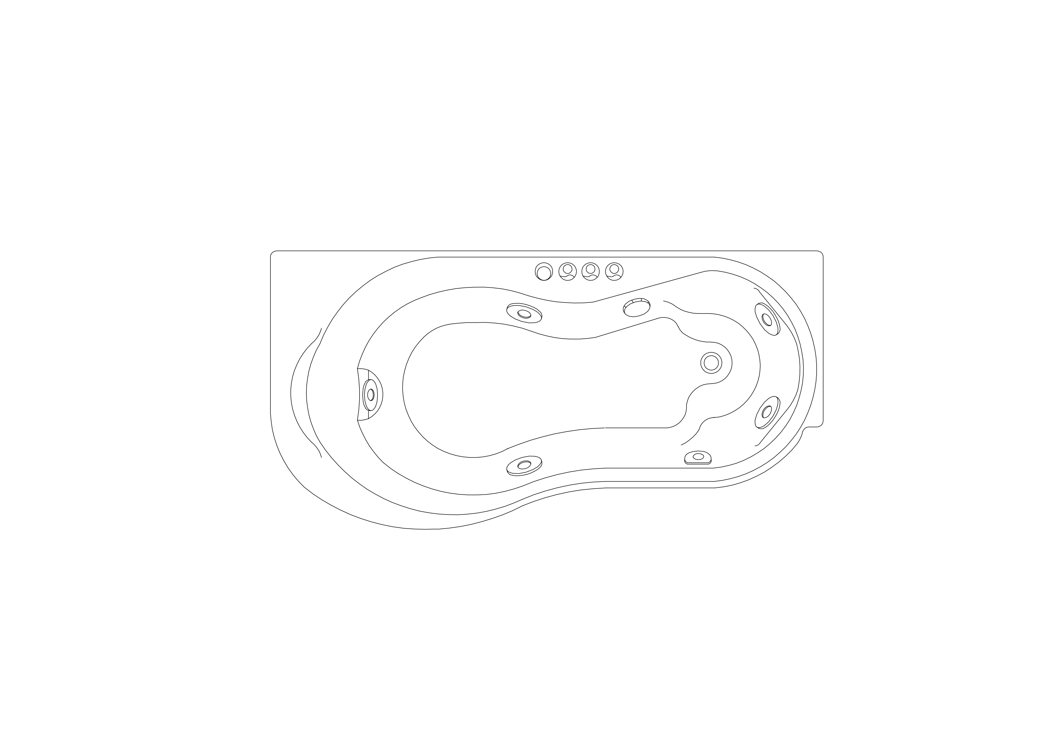 Free Bathtub Top View CAD Block – DWG, DXF, PDF Format