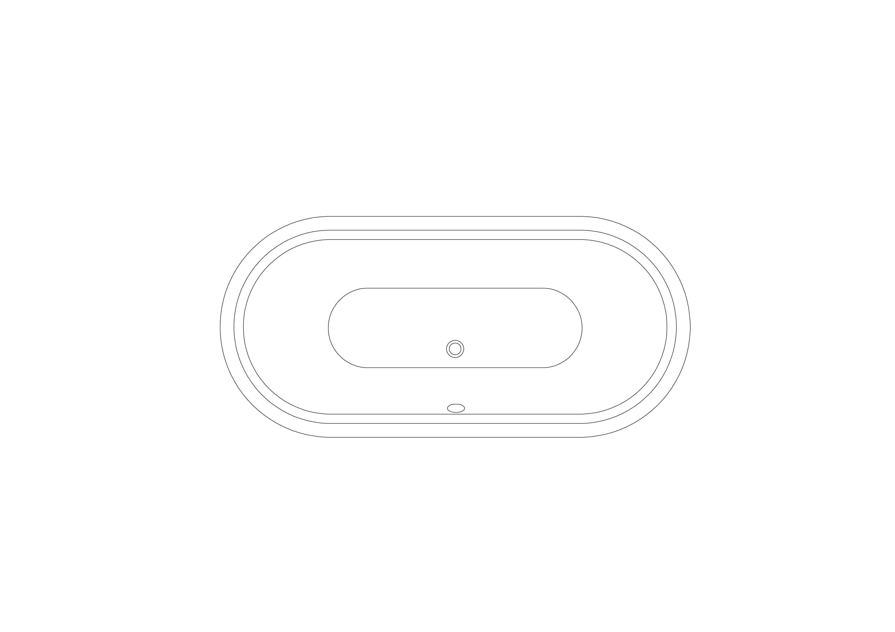 Free Bathtub Top View CAD Block – DWG, DXF, PDF Format