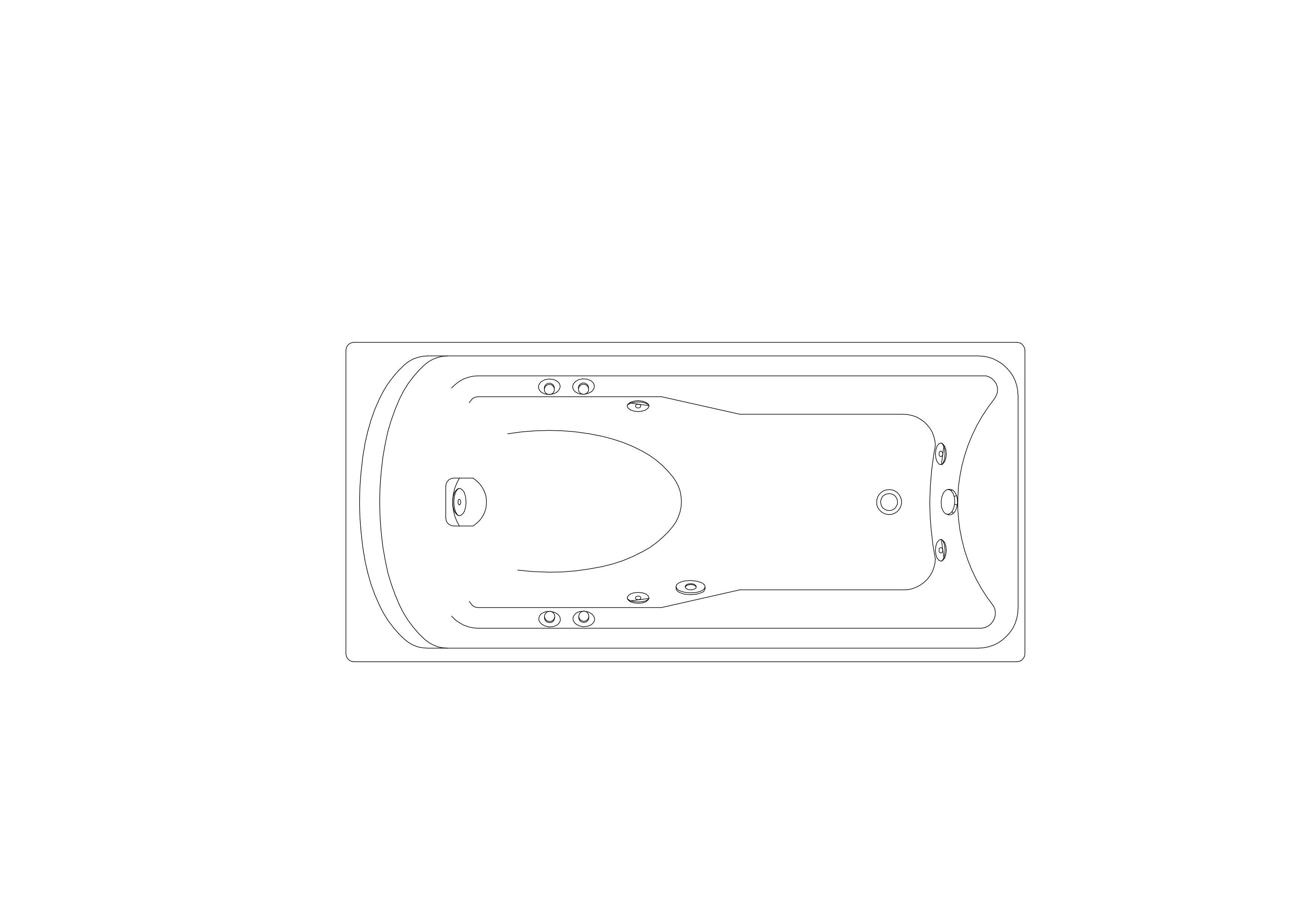 Free Bathtub Top View CAD Block – DWG, DXF, PDF Format
