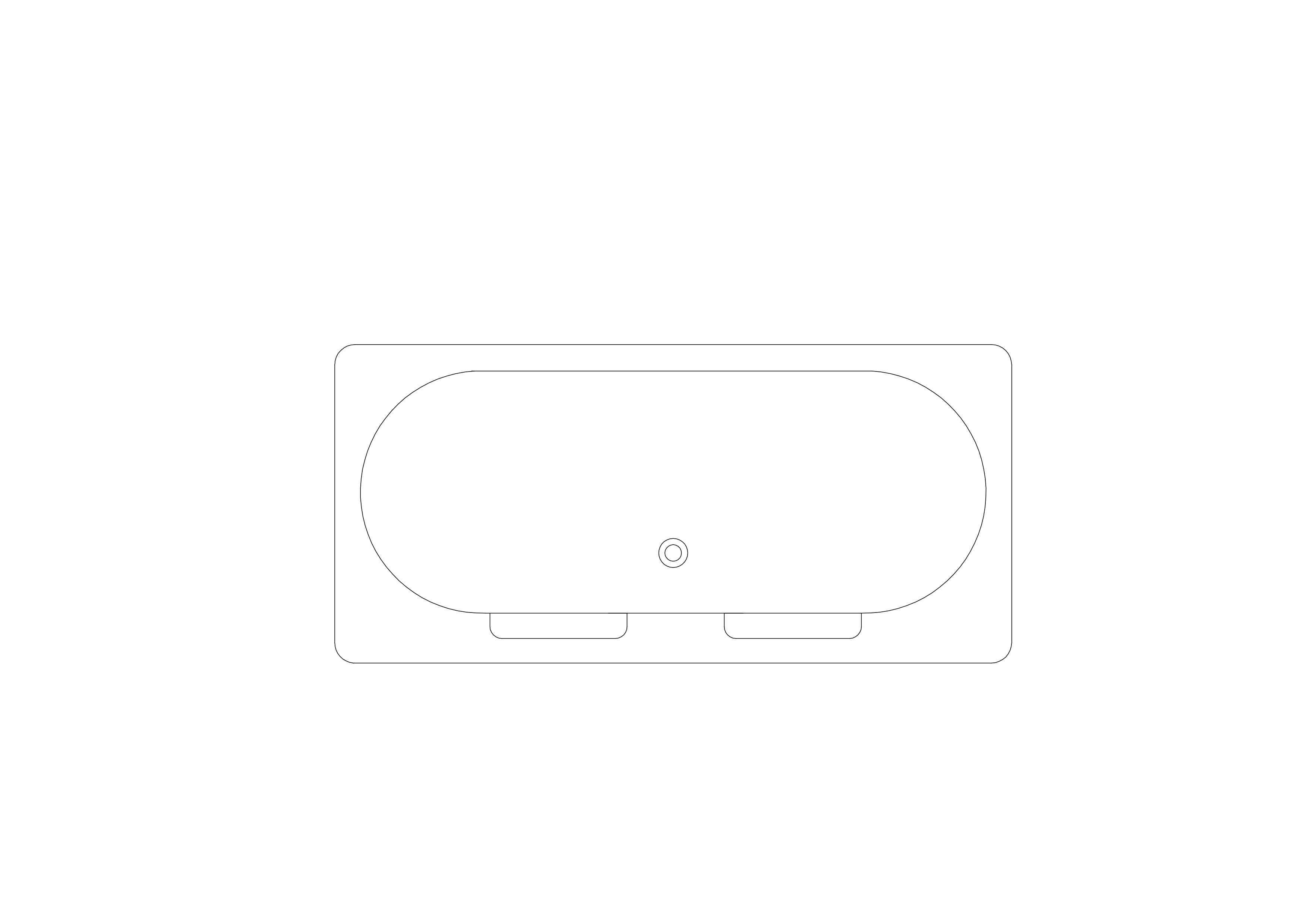 Free Bathtub Top View CAD Block – DWG, DXF, PDF Format
