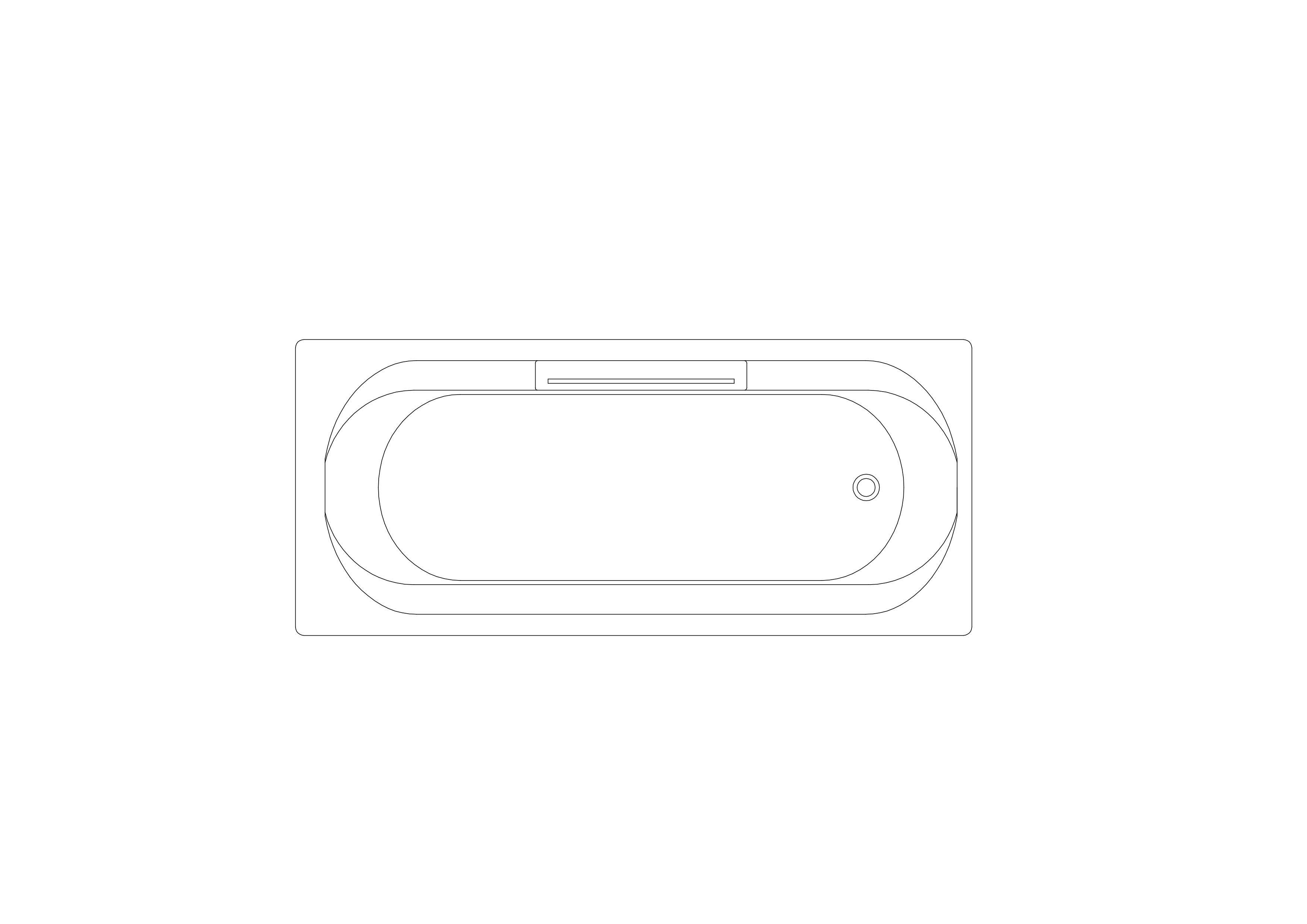 Free Bathtub Top View CAD Block – DWG, DXF, PDF Format