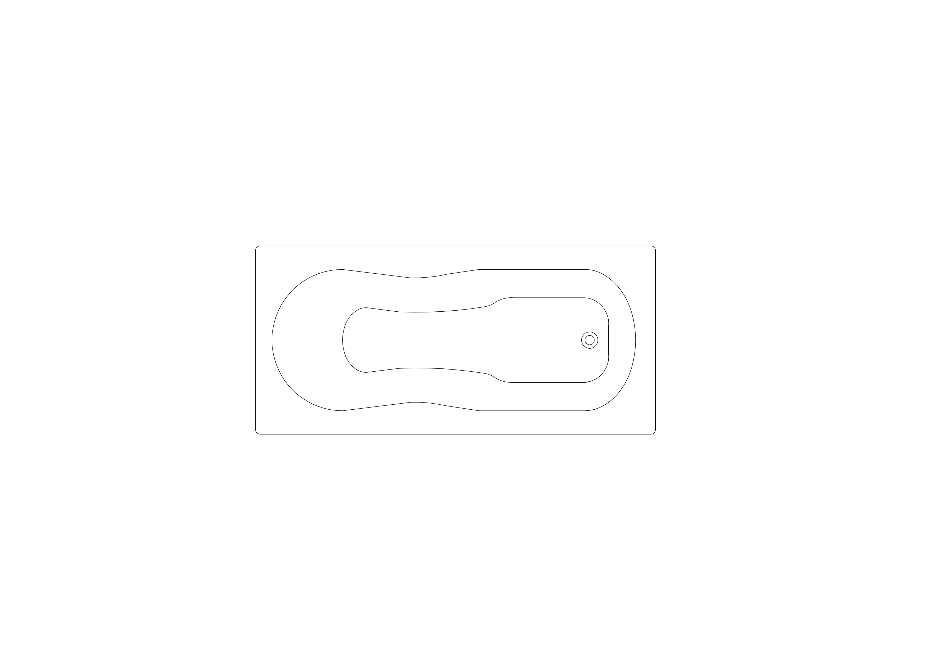 Free Bathtub Top View CAD Block – DWG, DXF, PDF Format