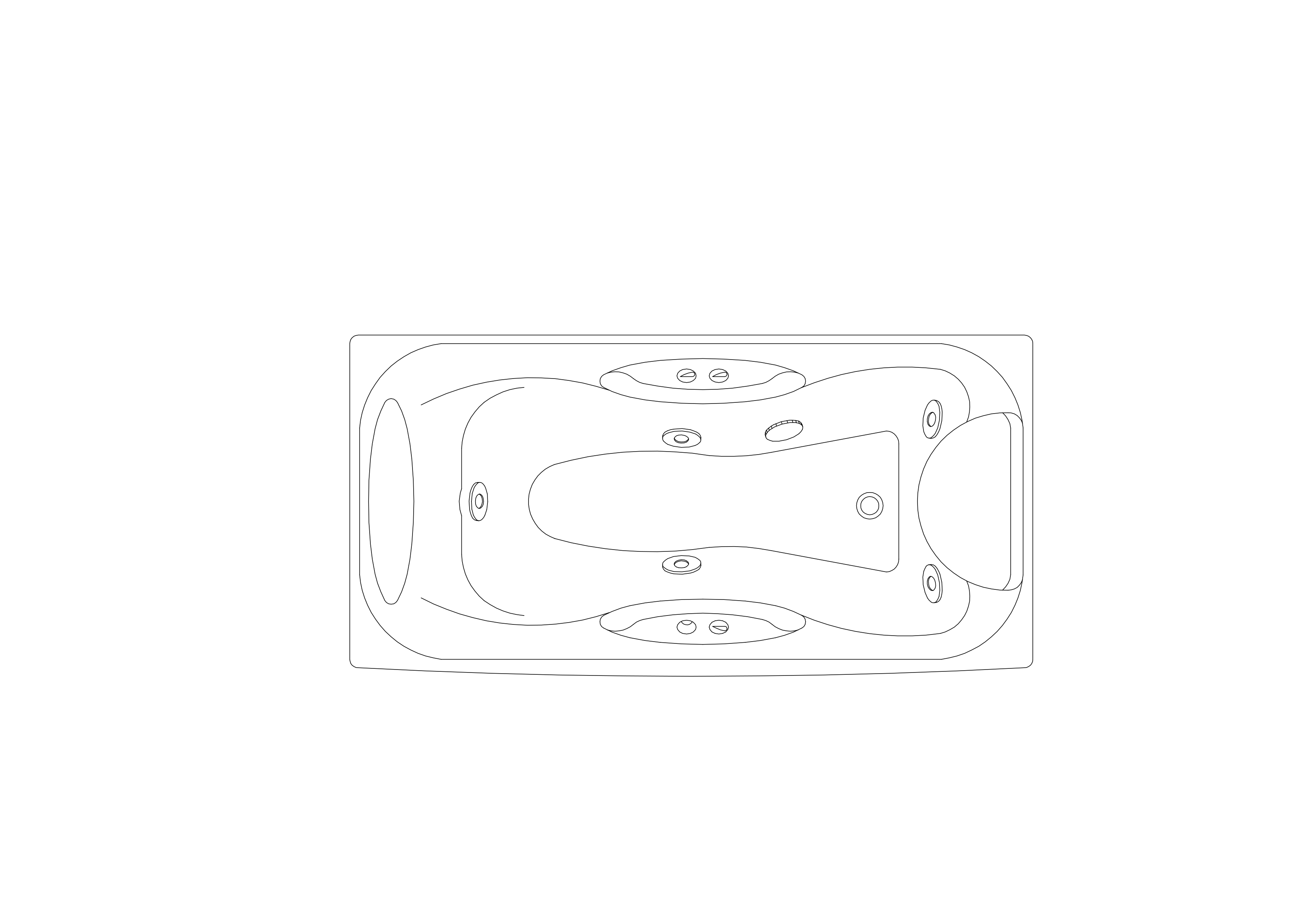 Free Bathtub Top View CAD Block – DWG, DXF, PDF Format