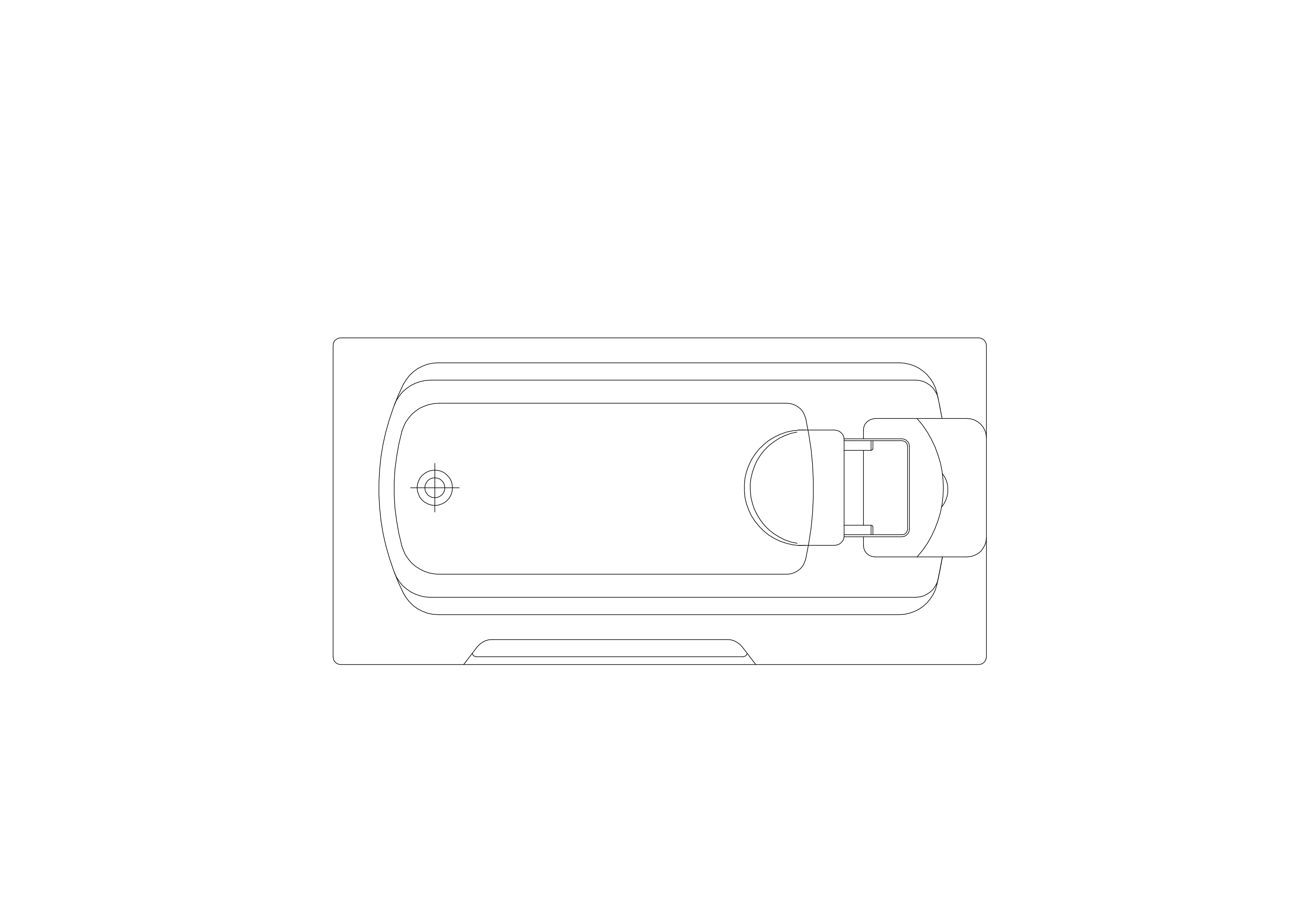 Free Bathtub Top View CAD Block – DWG, DXF, PDF Format