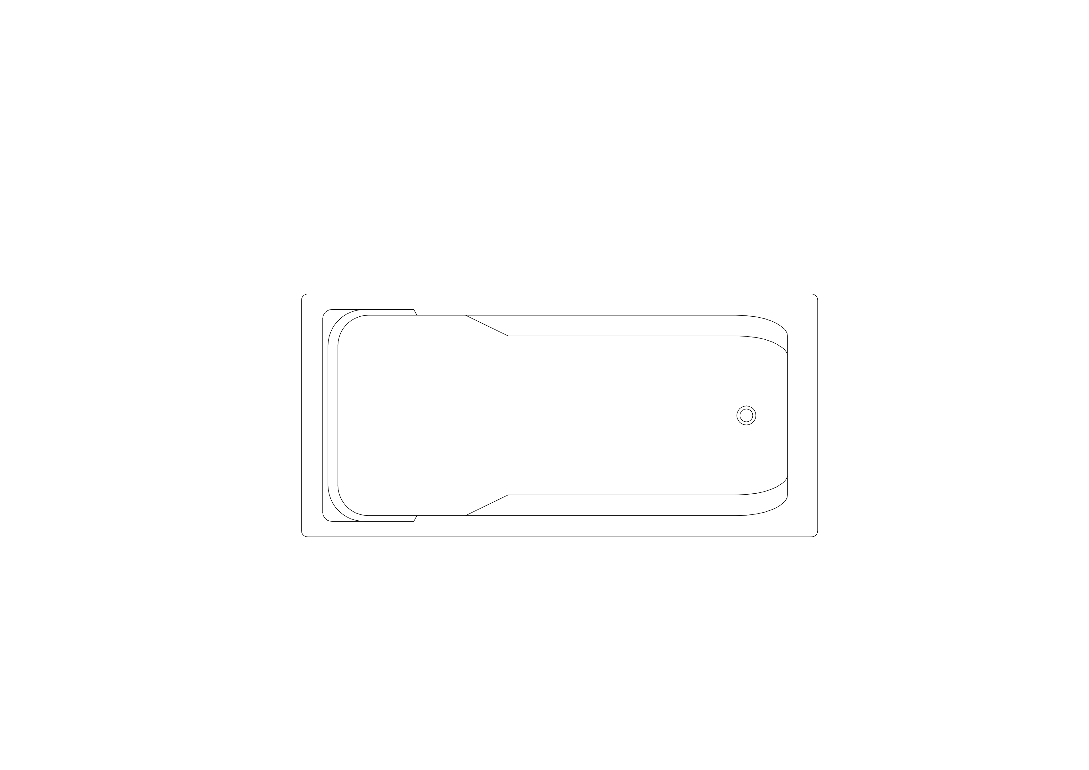 Free Bathtub Top View CAD Block – DWG, DXF, PDF Format
