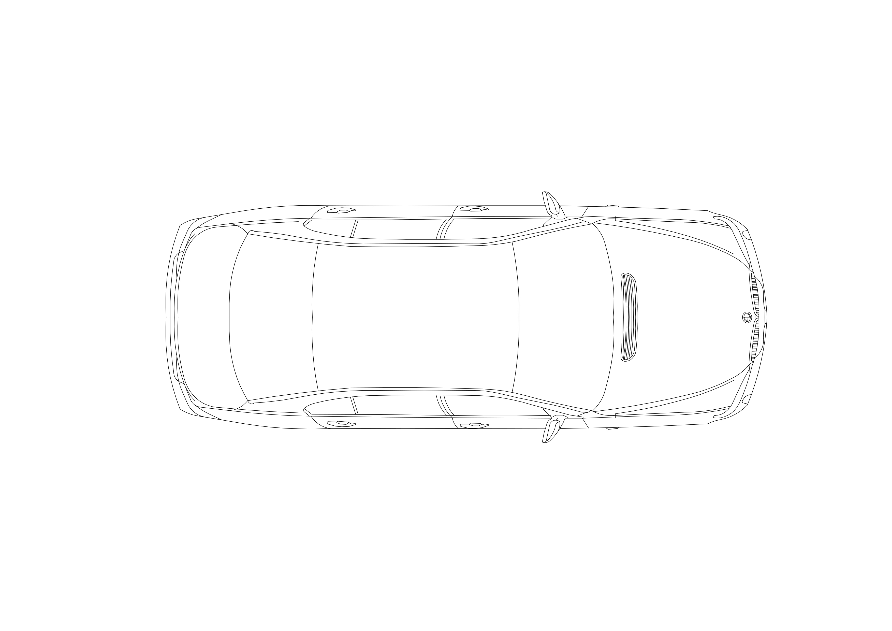 Free Car Top View CAD Block – DWG, DXF, PDF Format