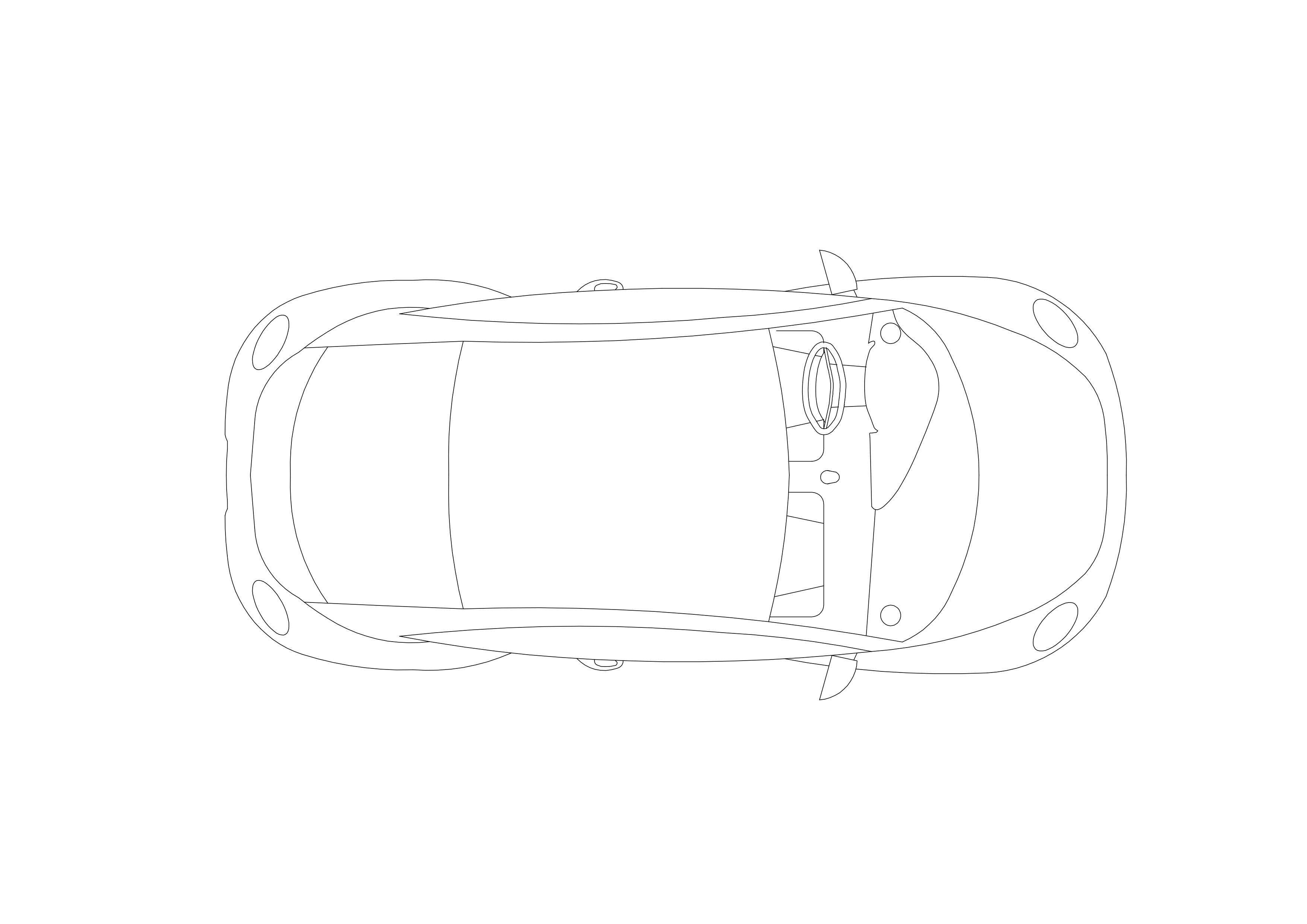 Free Car Top View CAD Block – DWG, DXF, PDF Format