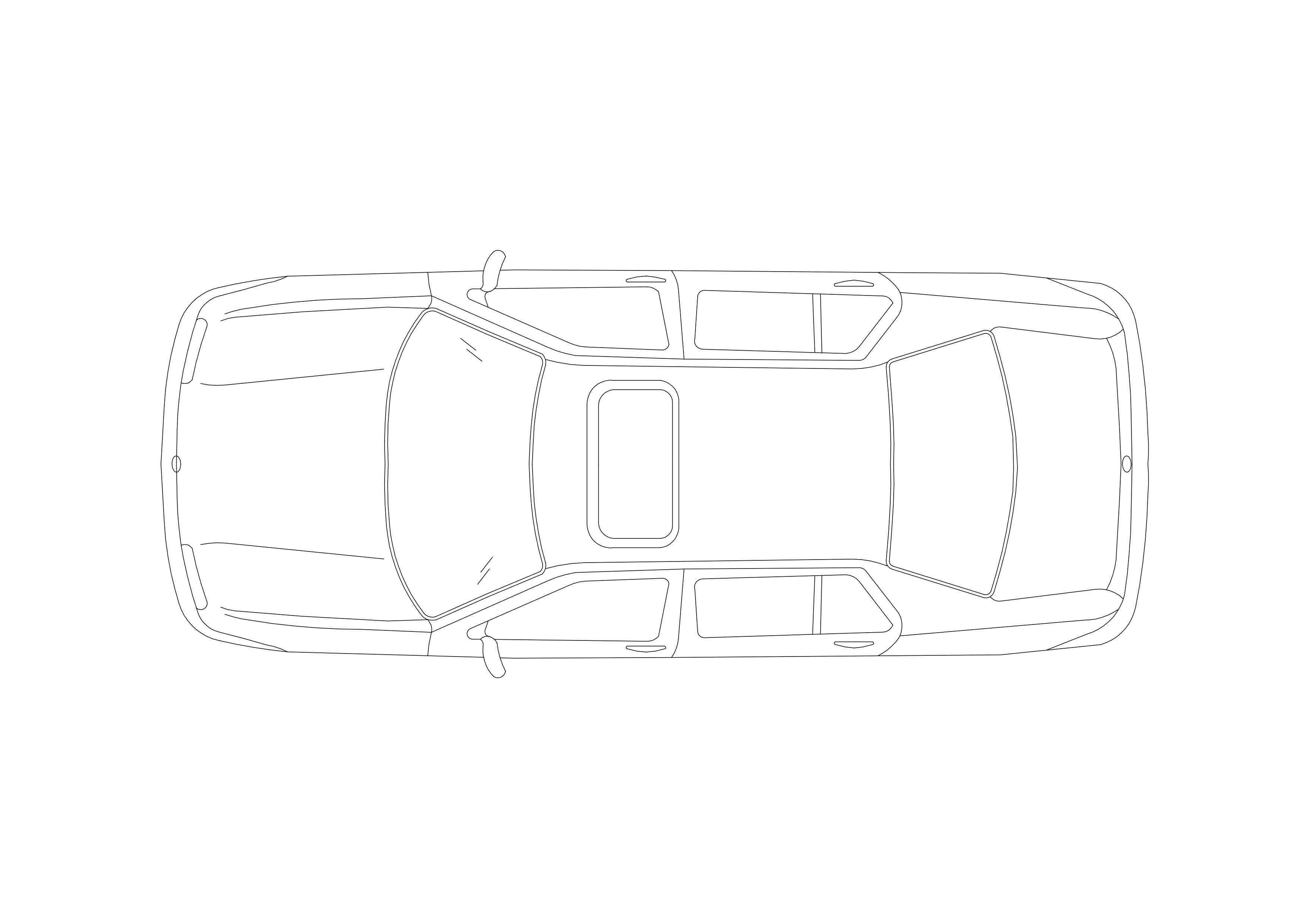 Free Car Top View CAD Block – DWG, DXF, PDF Format