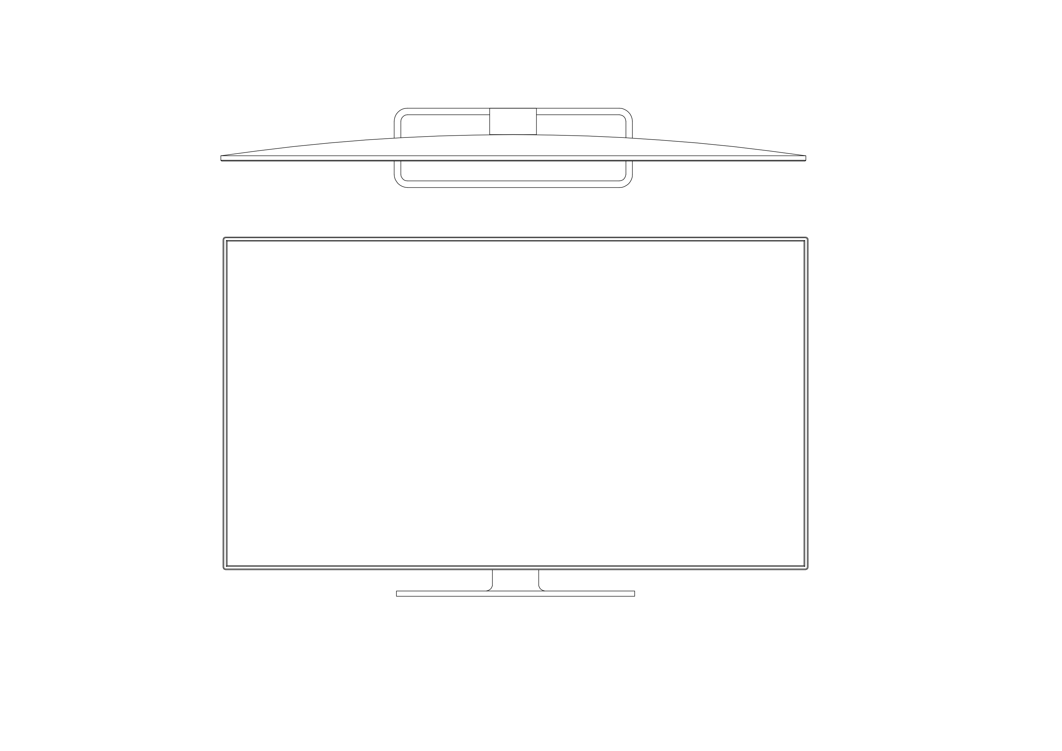 Free TV front & top view CAD Blocks – DWG, DXF, PDF Format