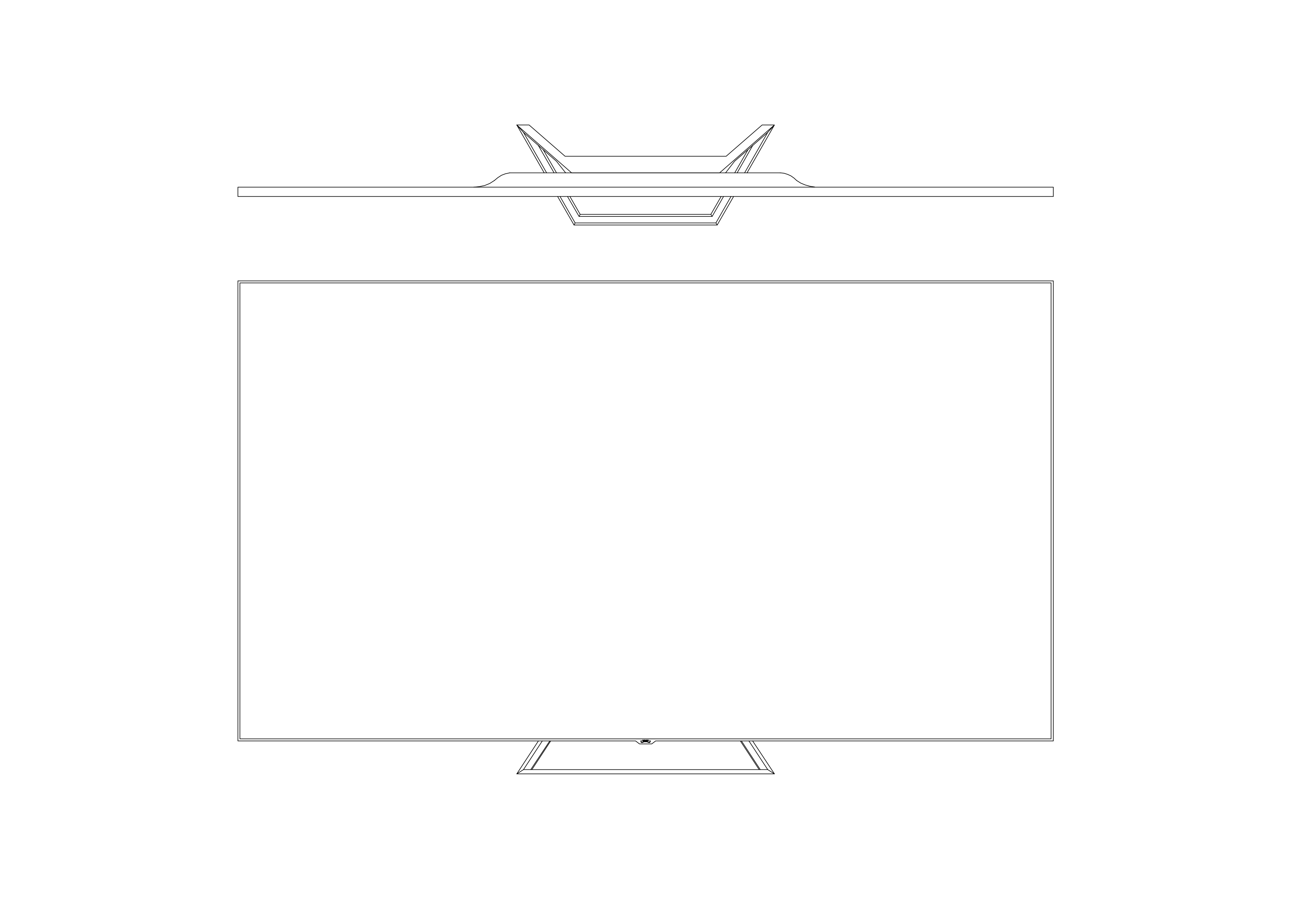Free TV front & top view CAD Blocks – DWG, DXF, PDF Format