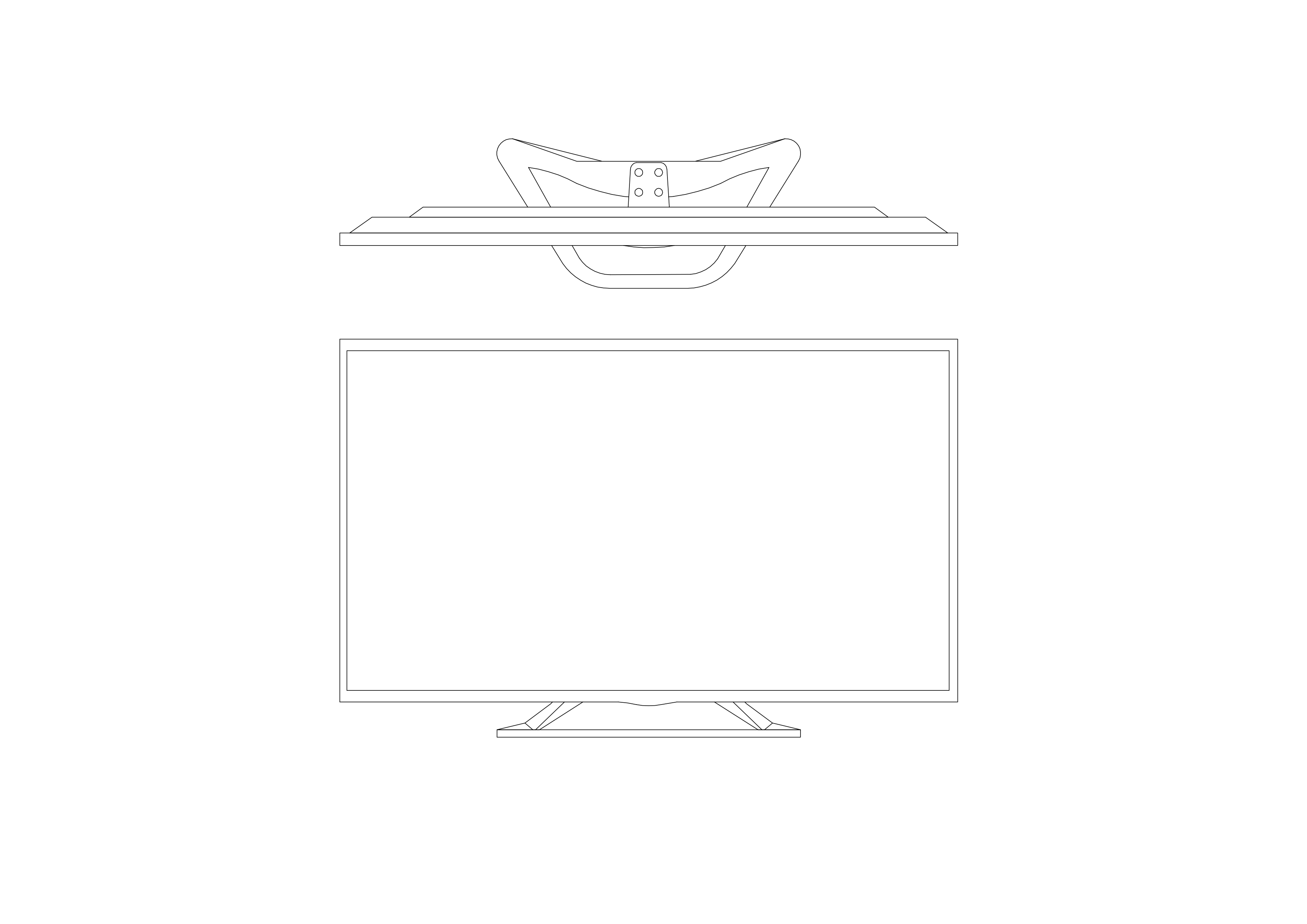 Free TV front & top view CAD Blocks – DWG, DXF, PDF Format
