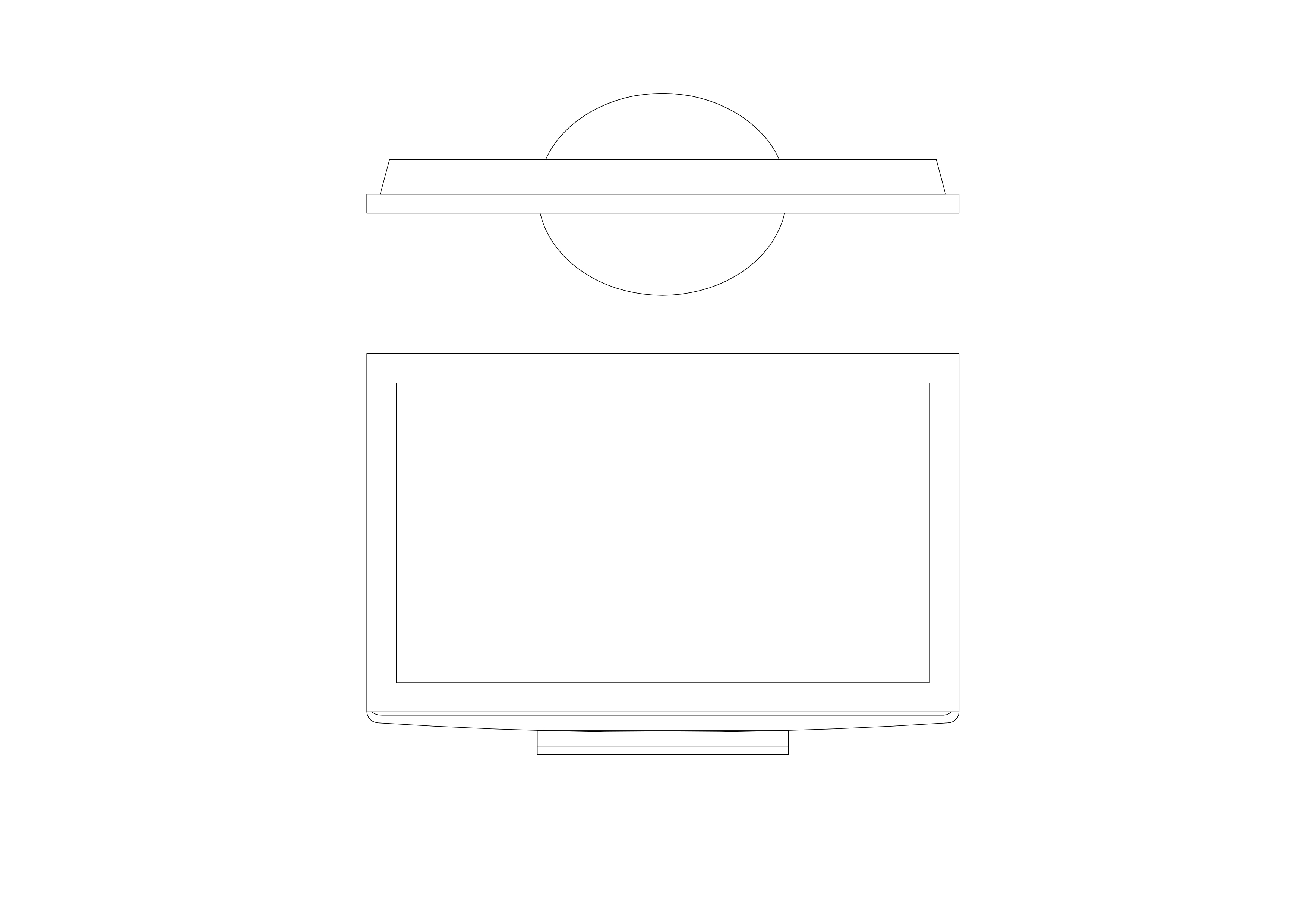 Free TV front & top view CAD Blocks – DWG, DXF, PDF Format