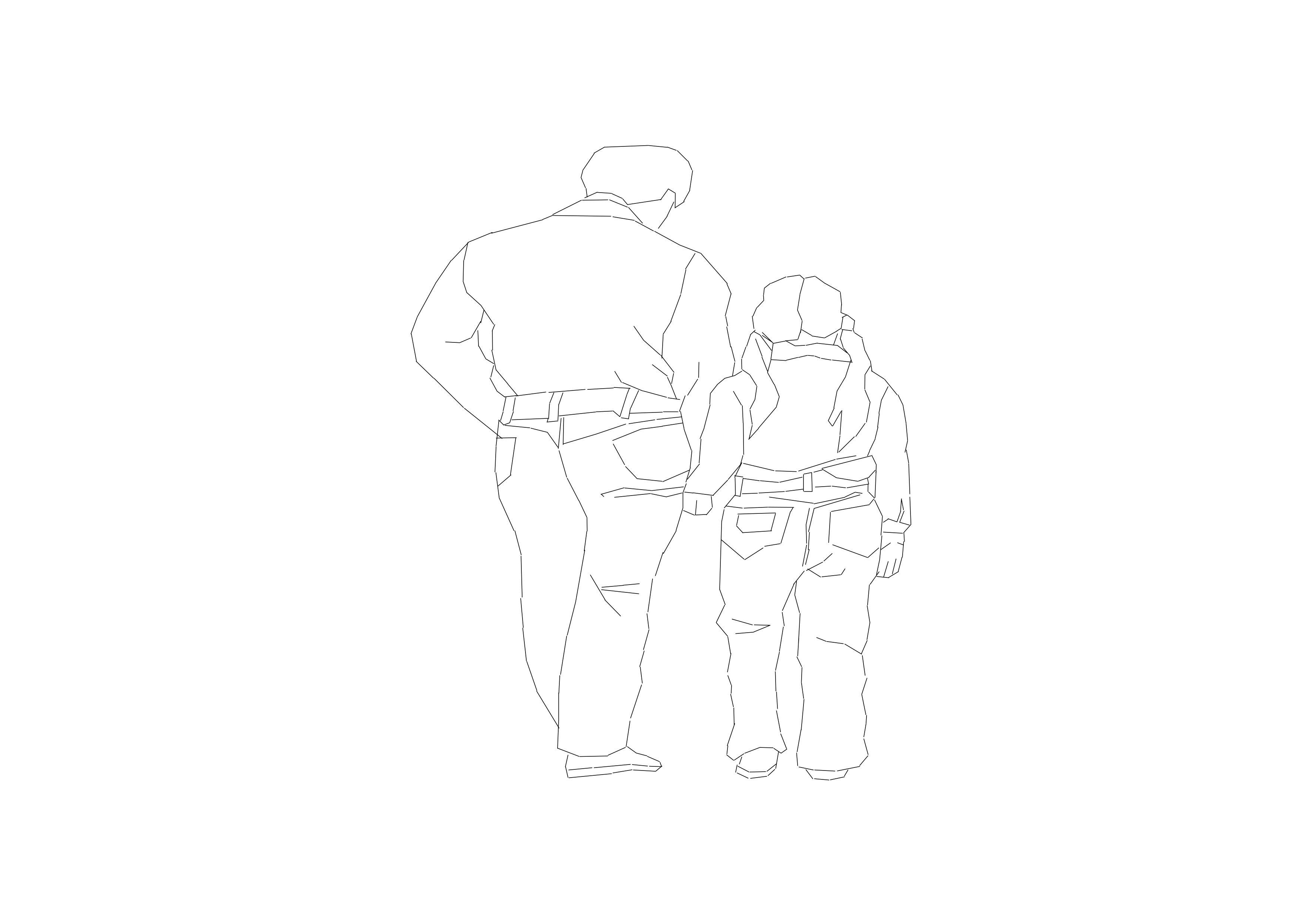 Free People Walking Elevation CAD Block – DWG, DXF, PDF Format