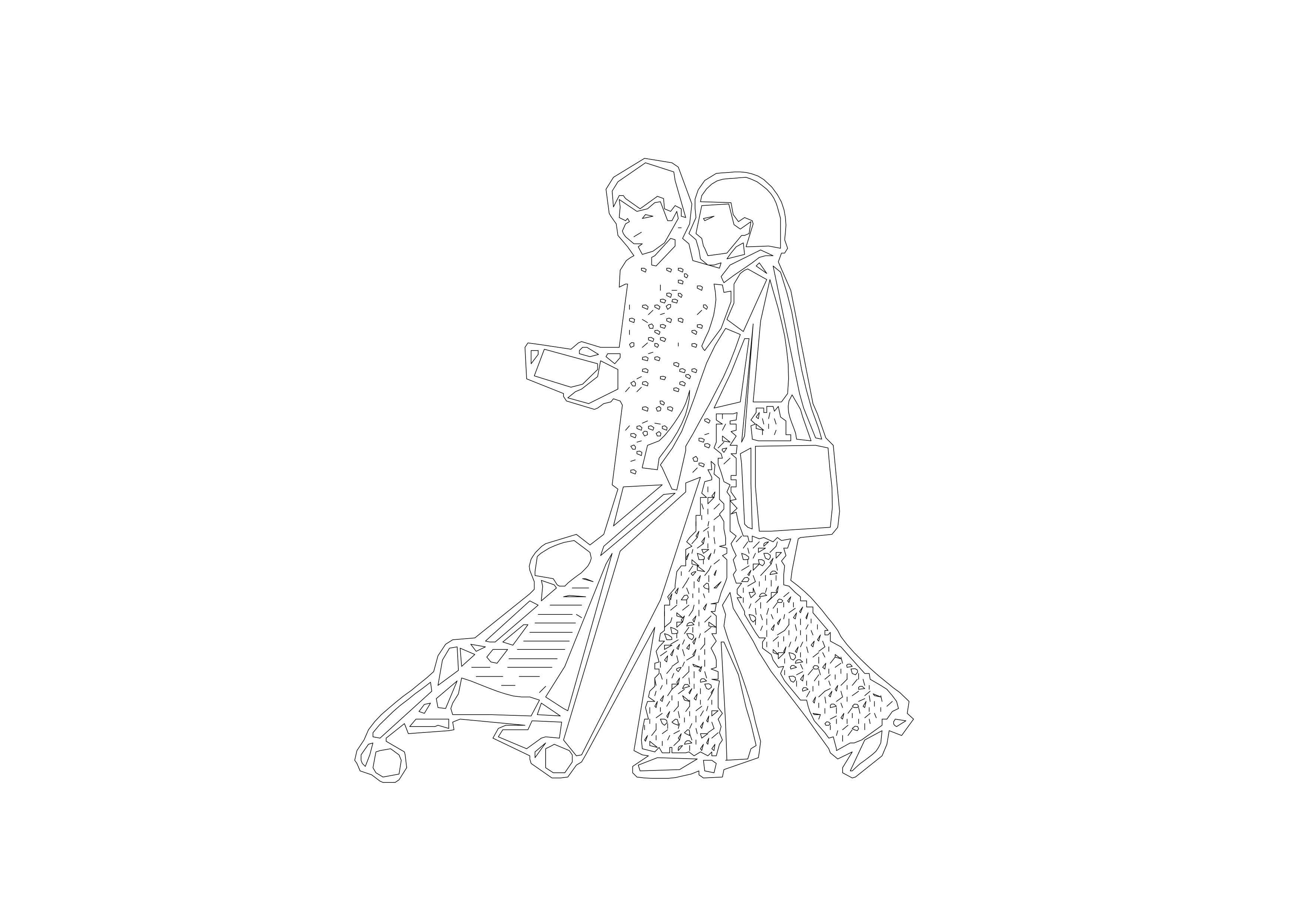Free People Walking Elevation CAD Block – DWG, DXF, PDF Format