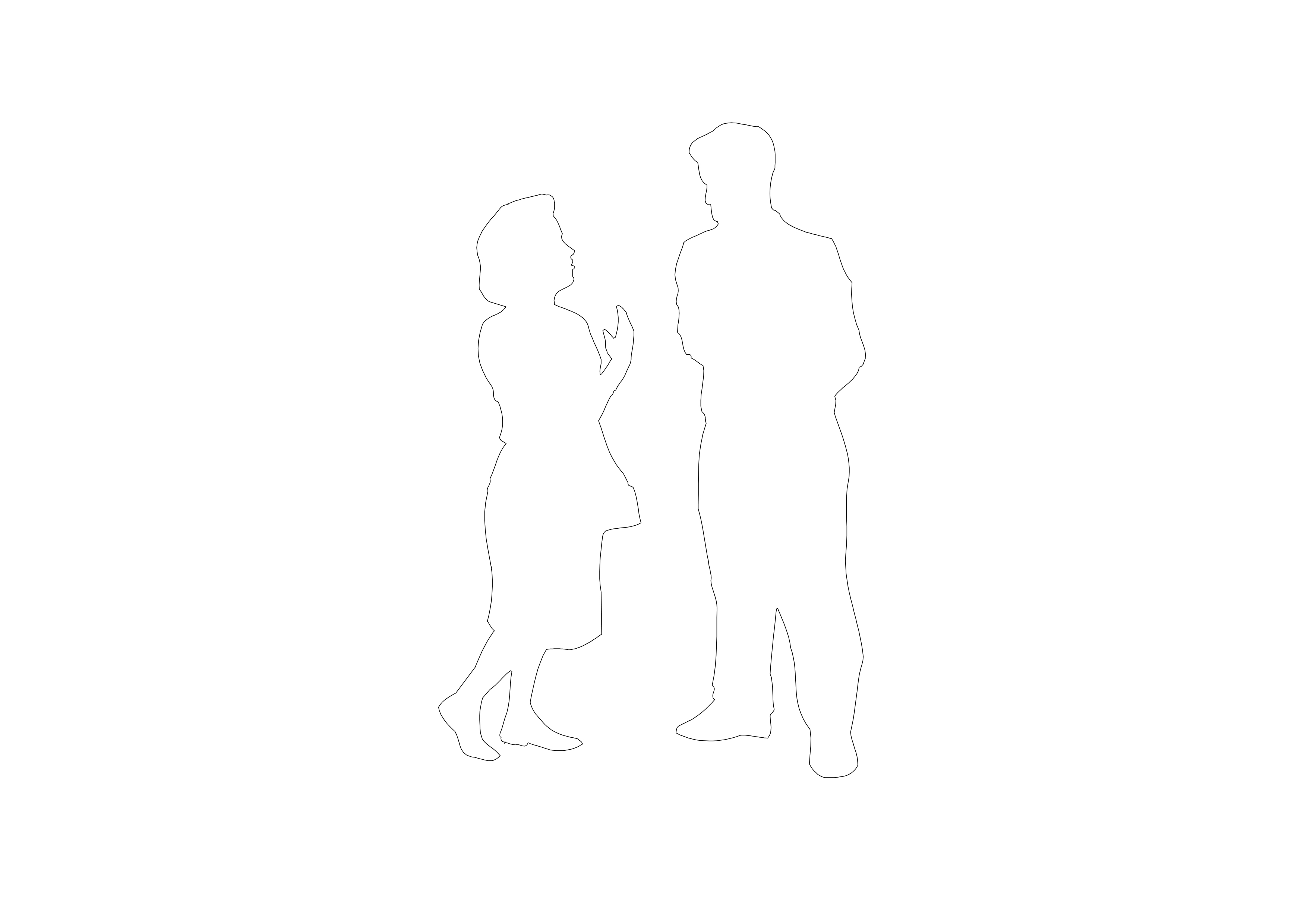 Free People Standing Elevation CAD Block – DWG, DXF, PDF Format