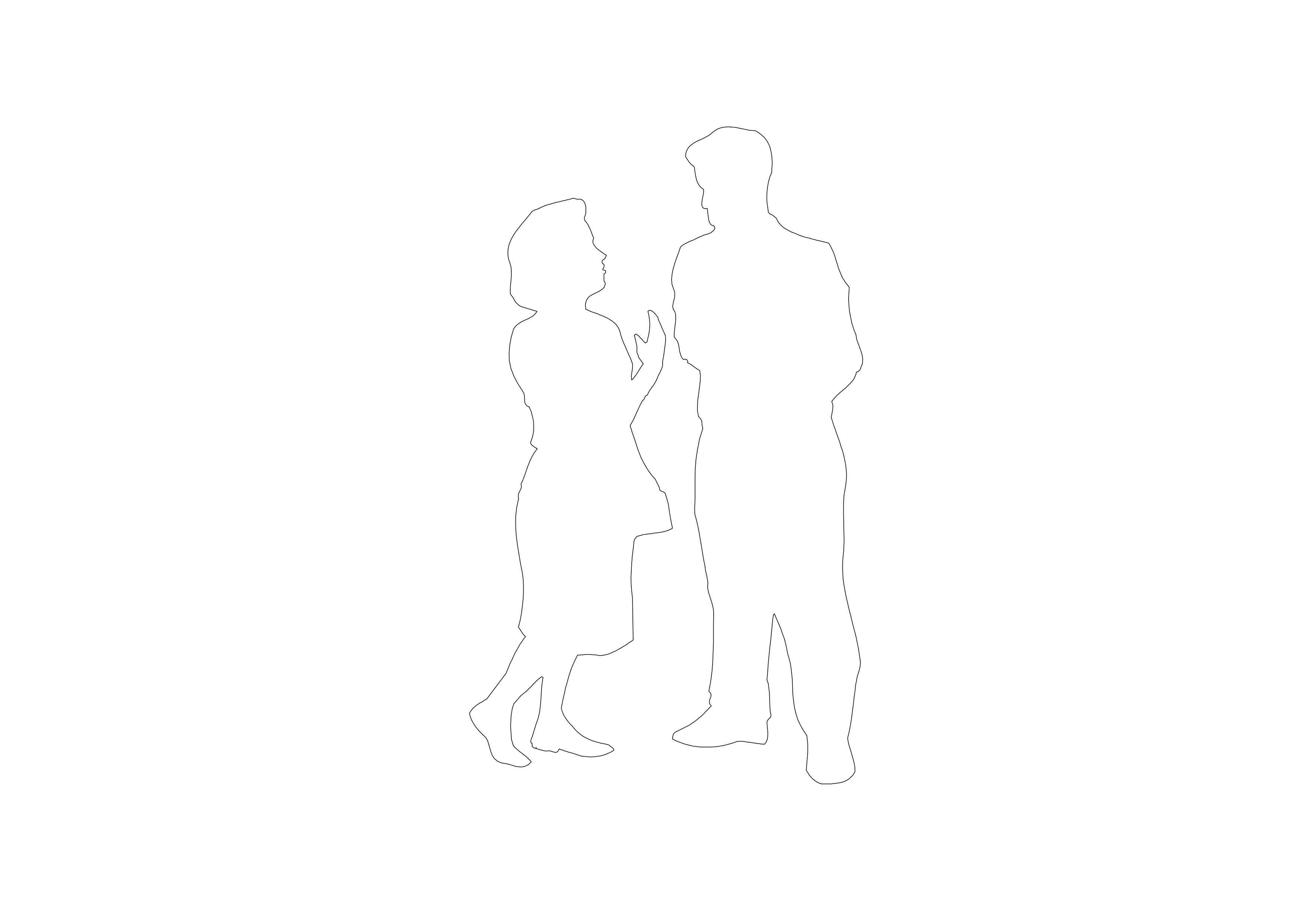 Free People Standing Elevation CAD Block – DWG, DXF, PDF Format