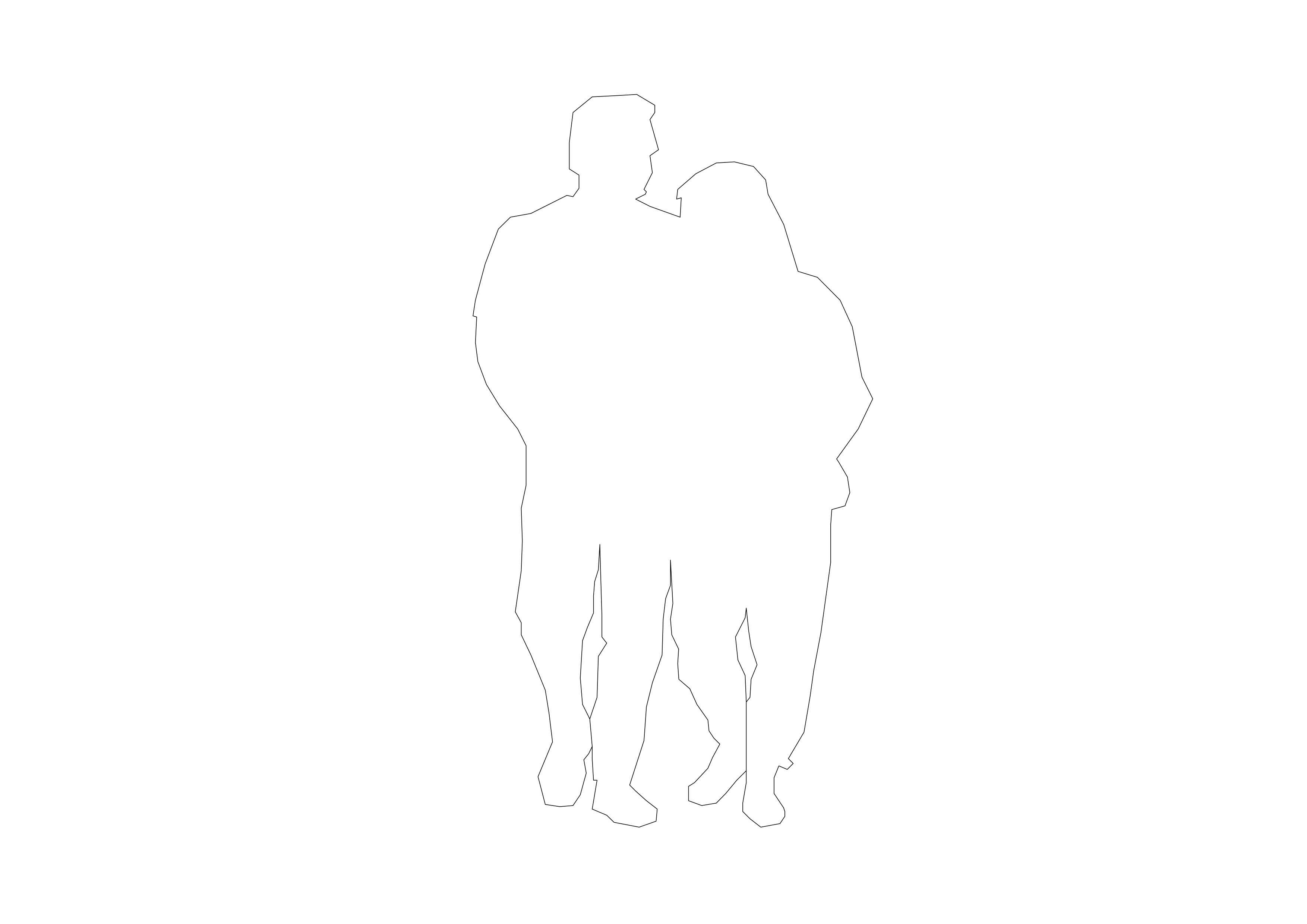 Free People Standing Elevation CAD Block – DWG, DXF, PDF Format