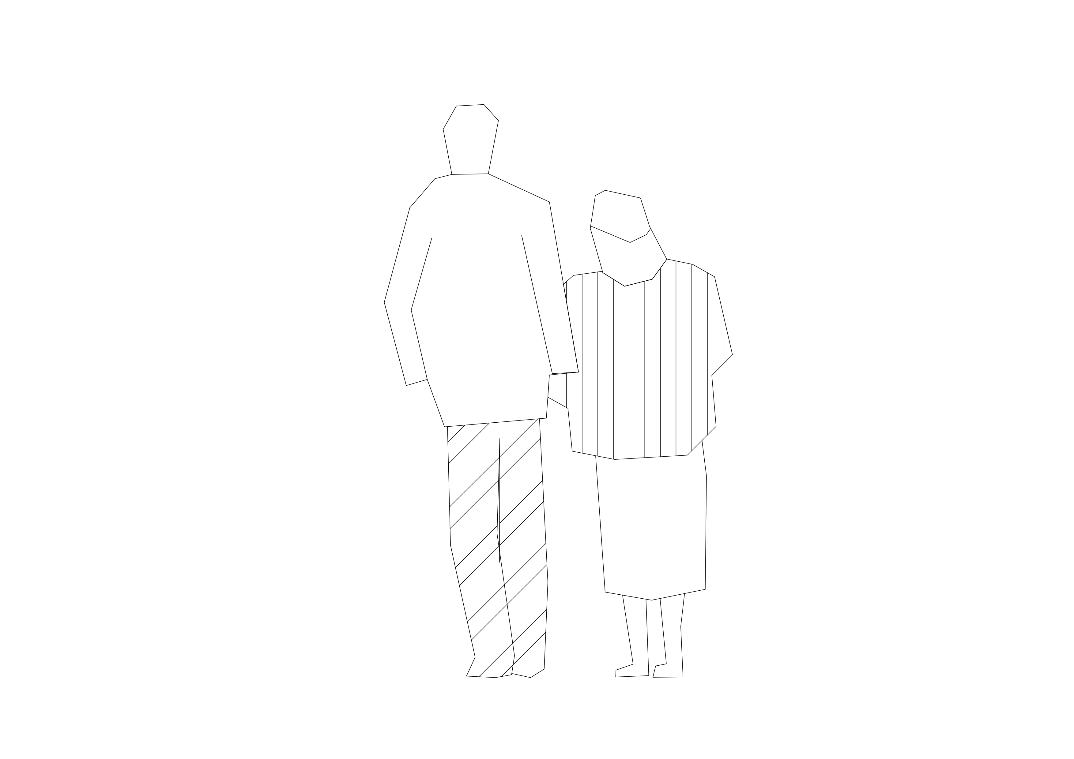 Free People Standing Elevation CAD Block – DWG, DXF, PDF Format