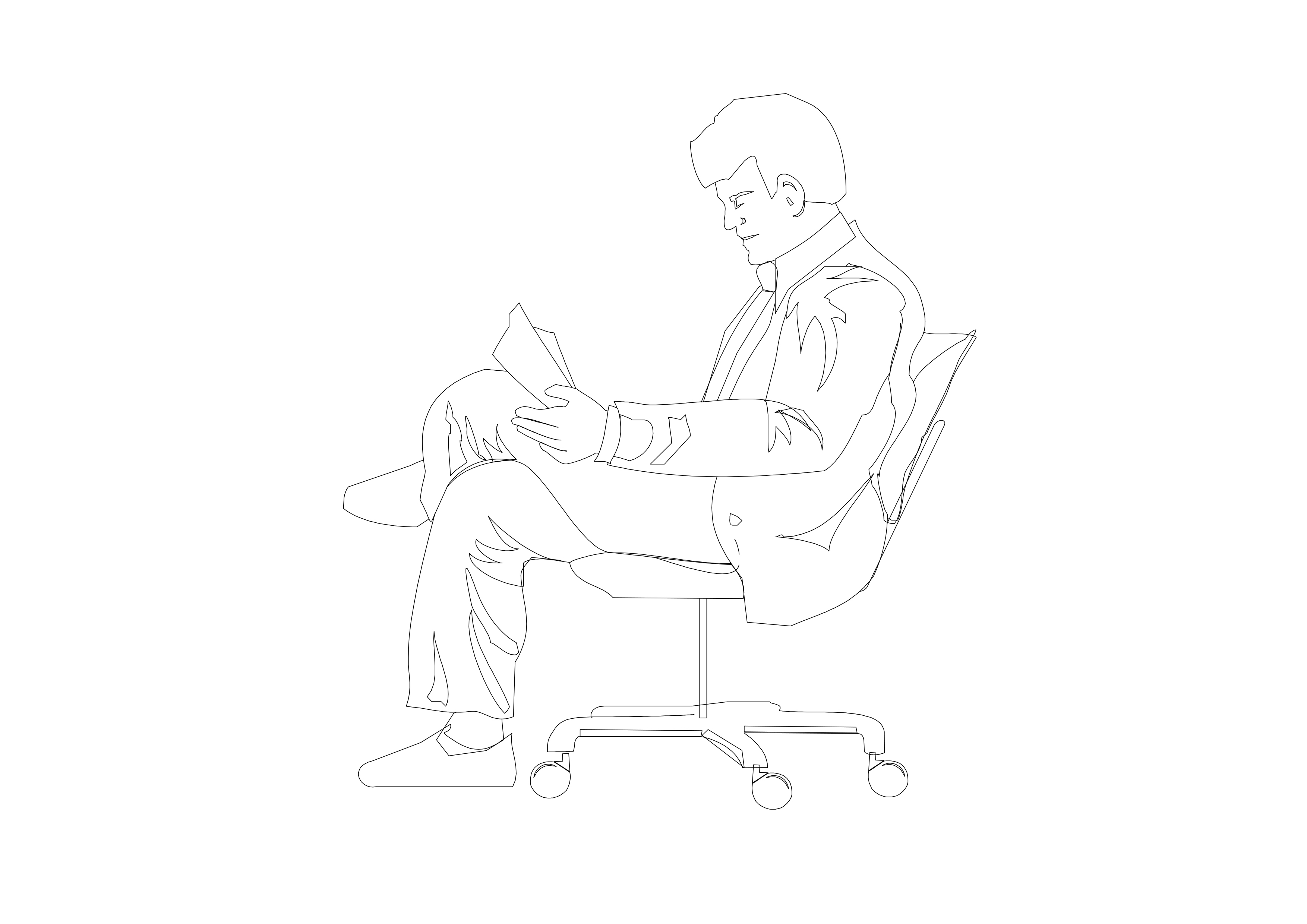 Free Person Sitting Elevation CAD Block – DWG, DXF, PDF Format