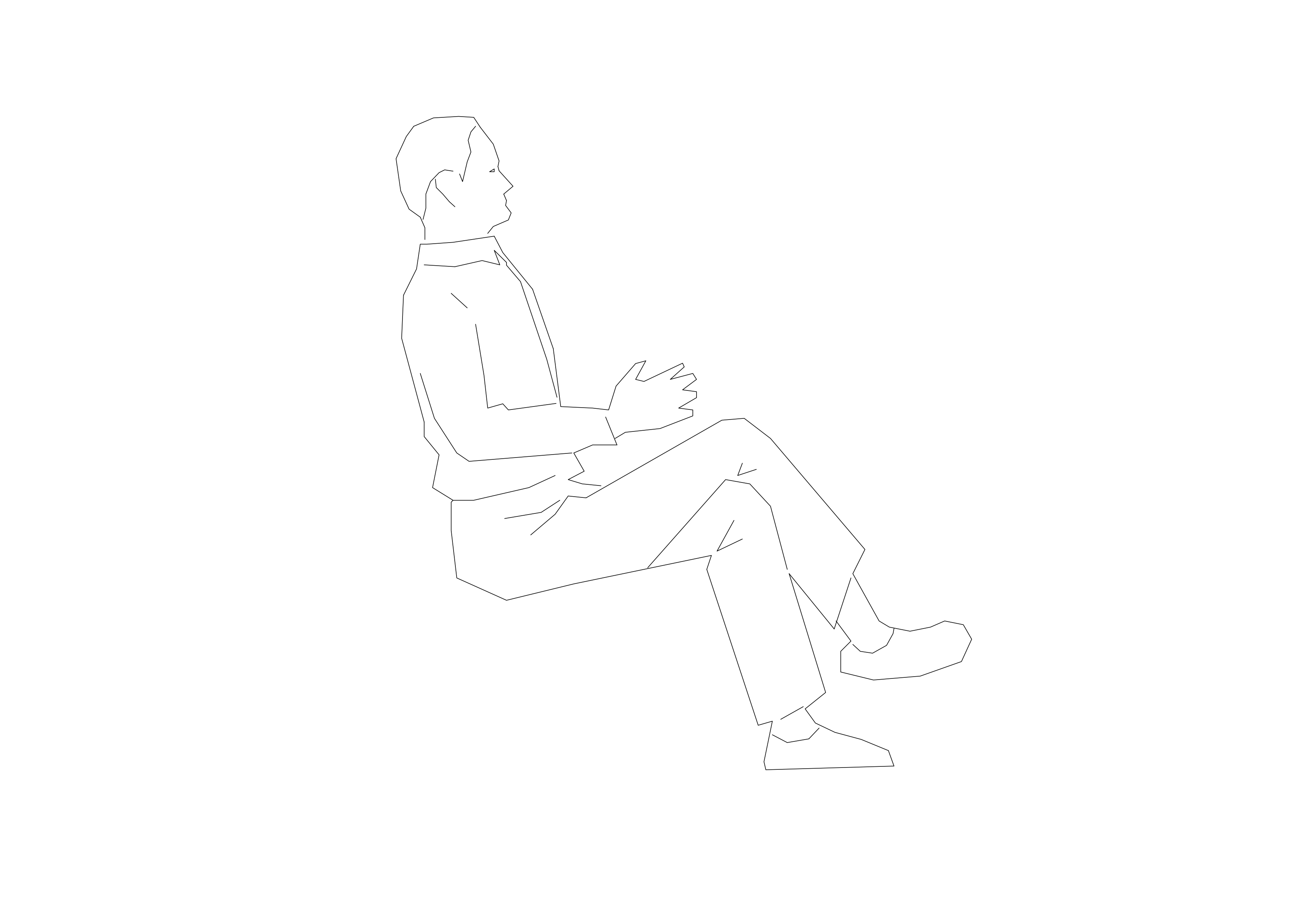 Free Person Sitting Elevation CAD Block – DWG, DXF, PDF Format