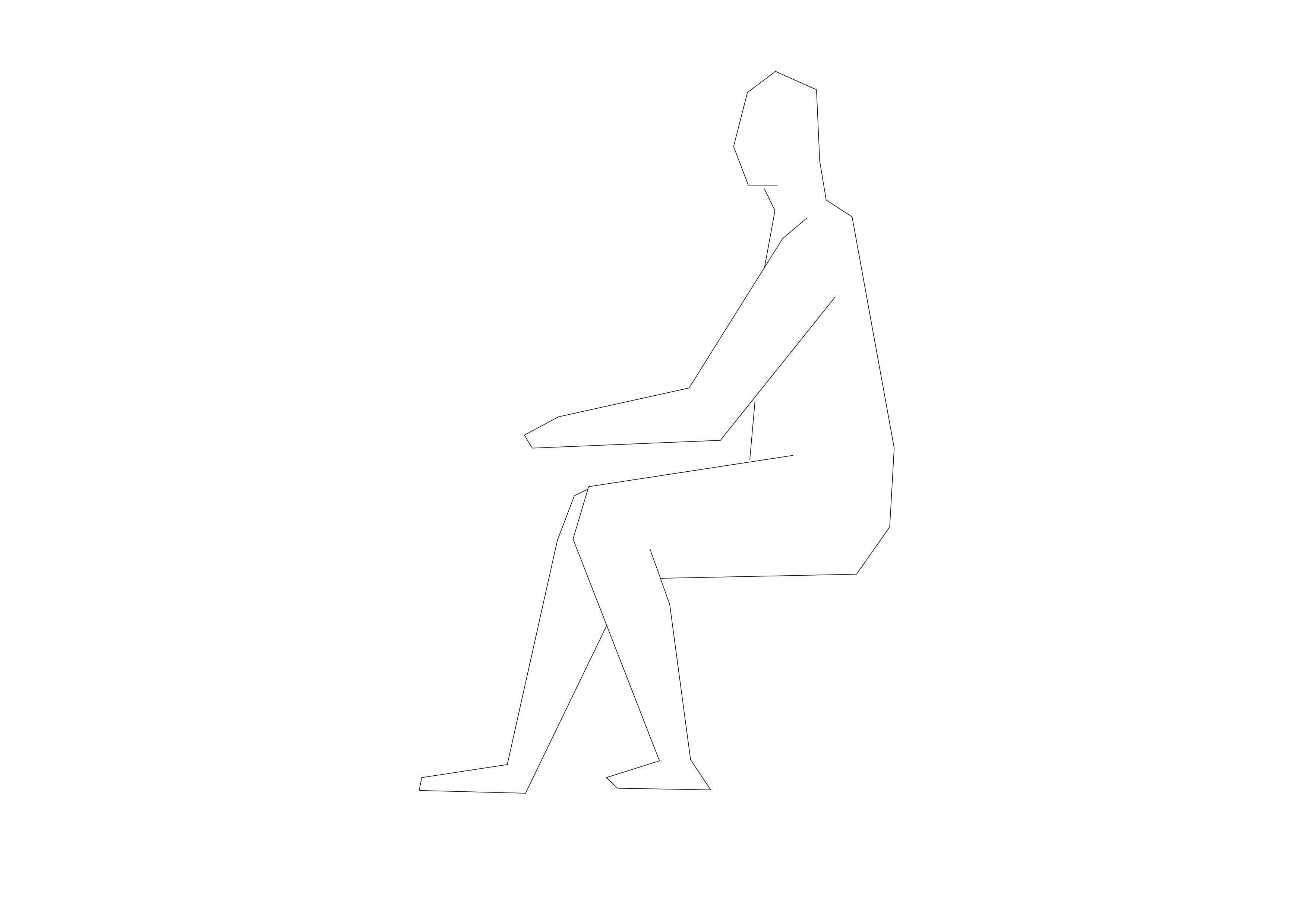 Free Person Sitting Elevation CAD Block – DWG, DXF, PDF Format