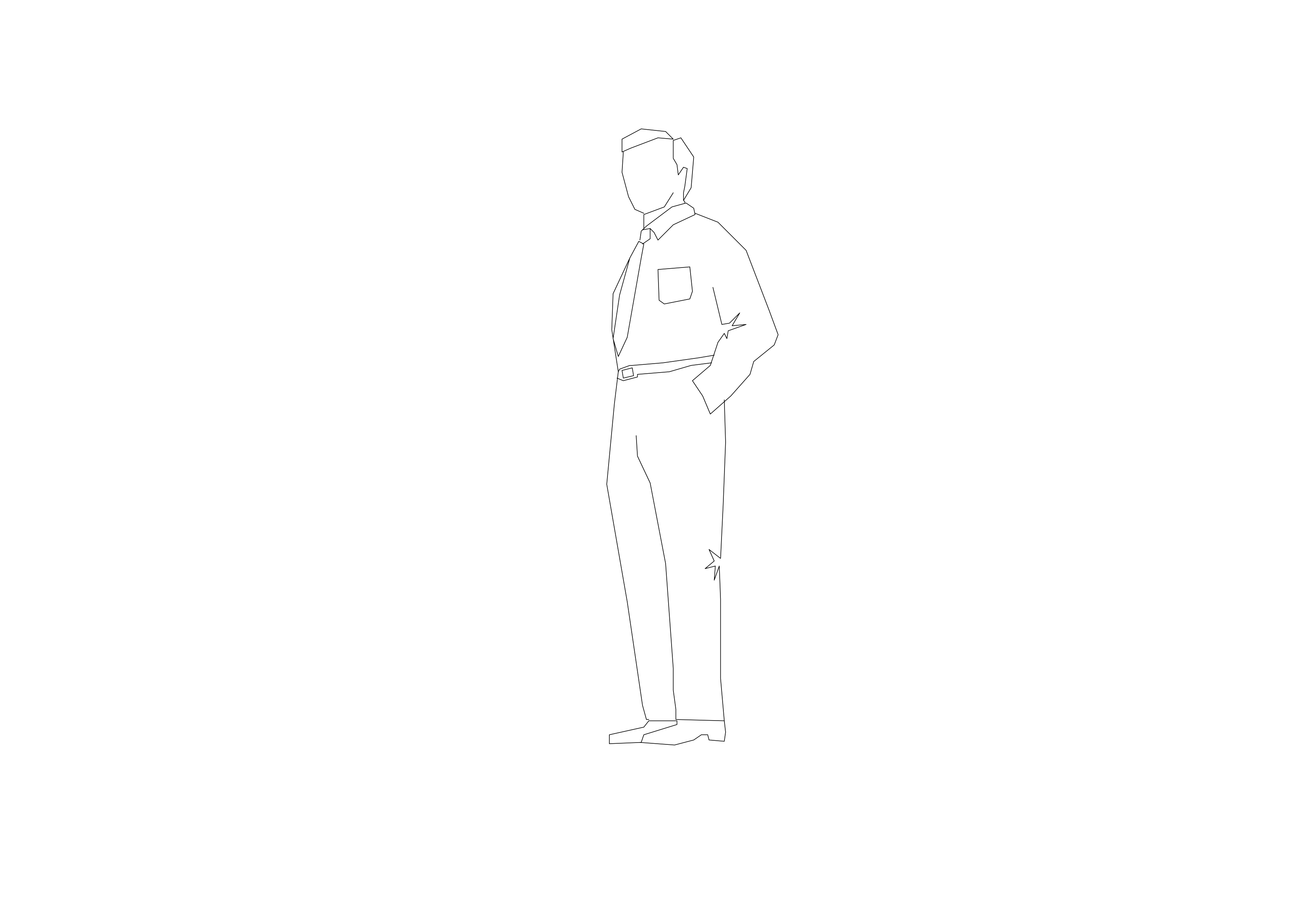 Free Person Standing Elevation CAD Block – DWG, DXF, PDF Format