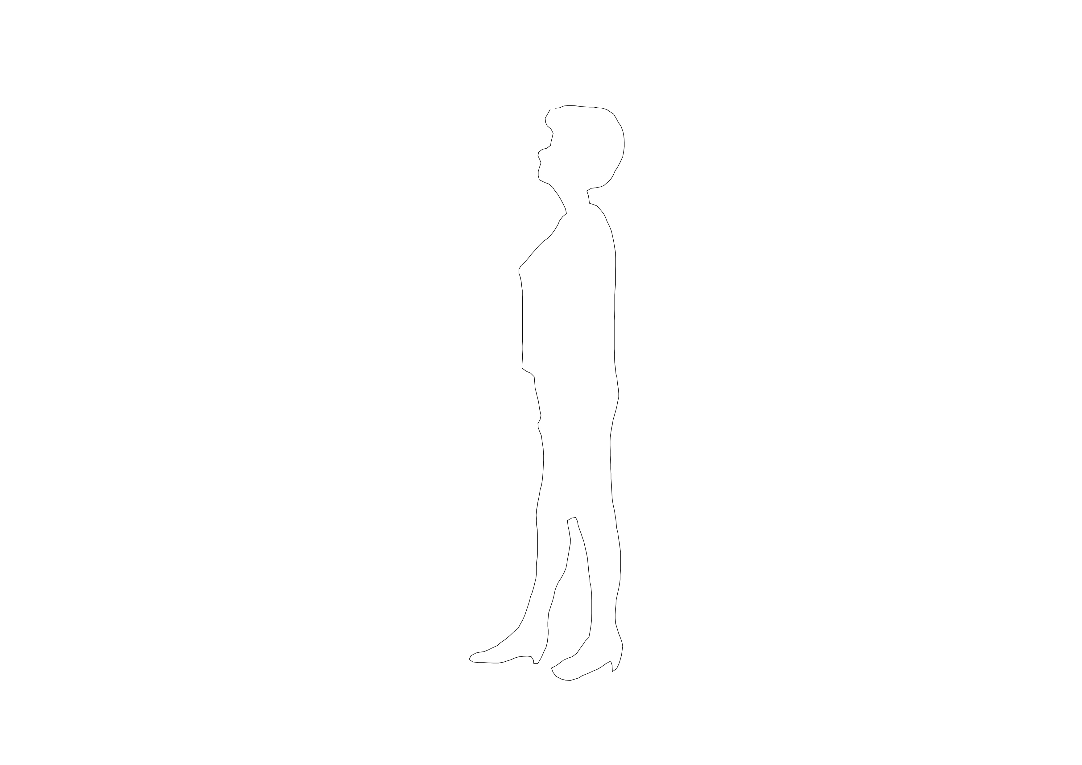 Free Person Standing Elevation CAD Block – DWG, DXF, PDF Format