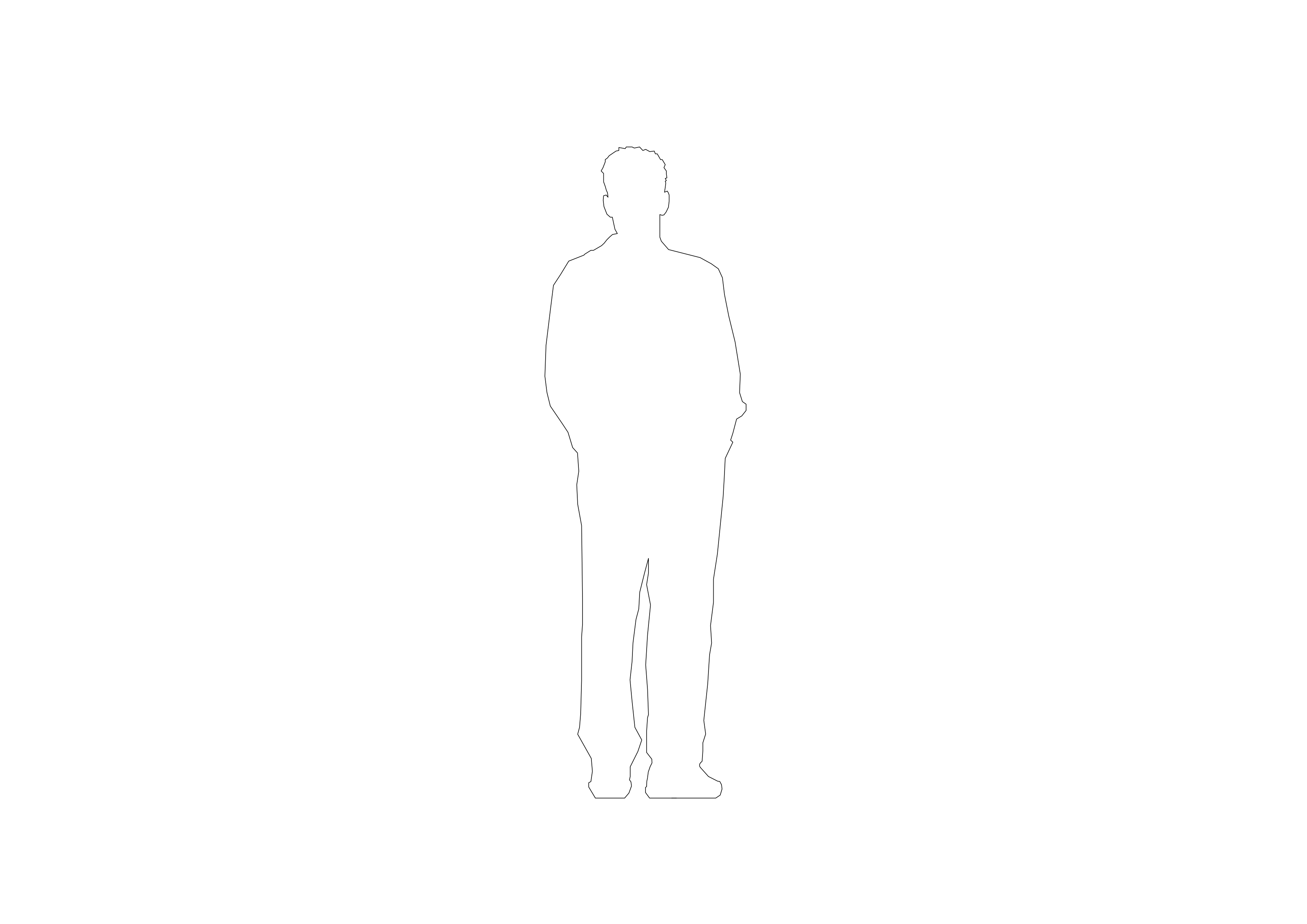 Free Person Standing Elevation CAD Block – DWG, DXF, PDF Format