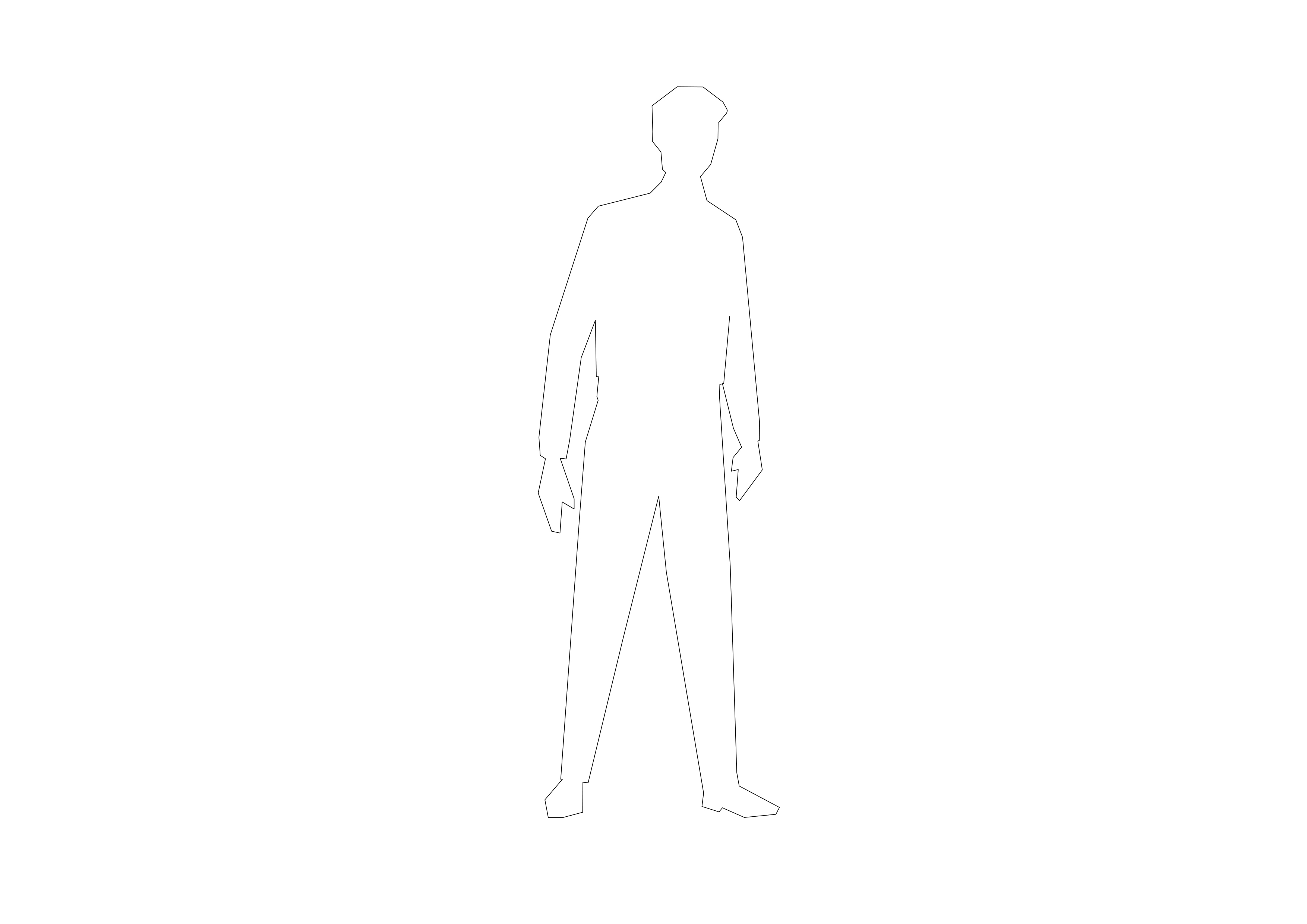 Free Person Standing Elevation CAD Block – DWG, DXF, PDF Format