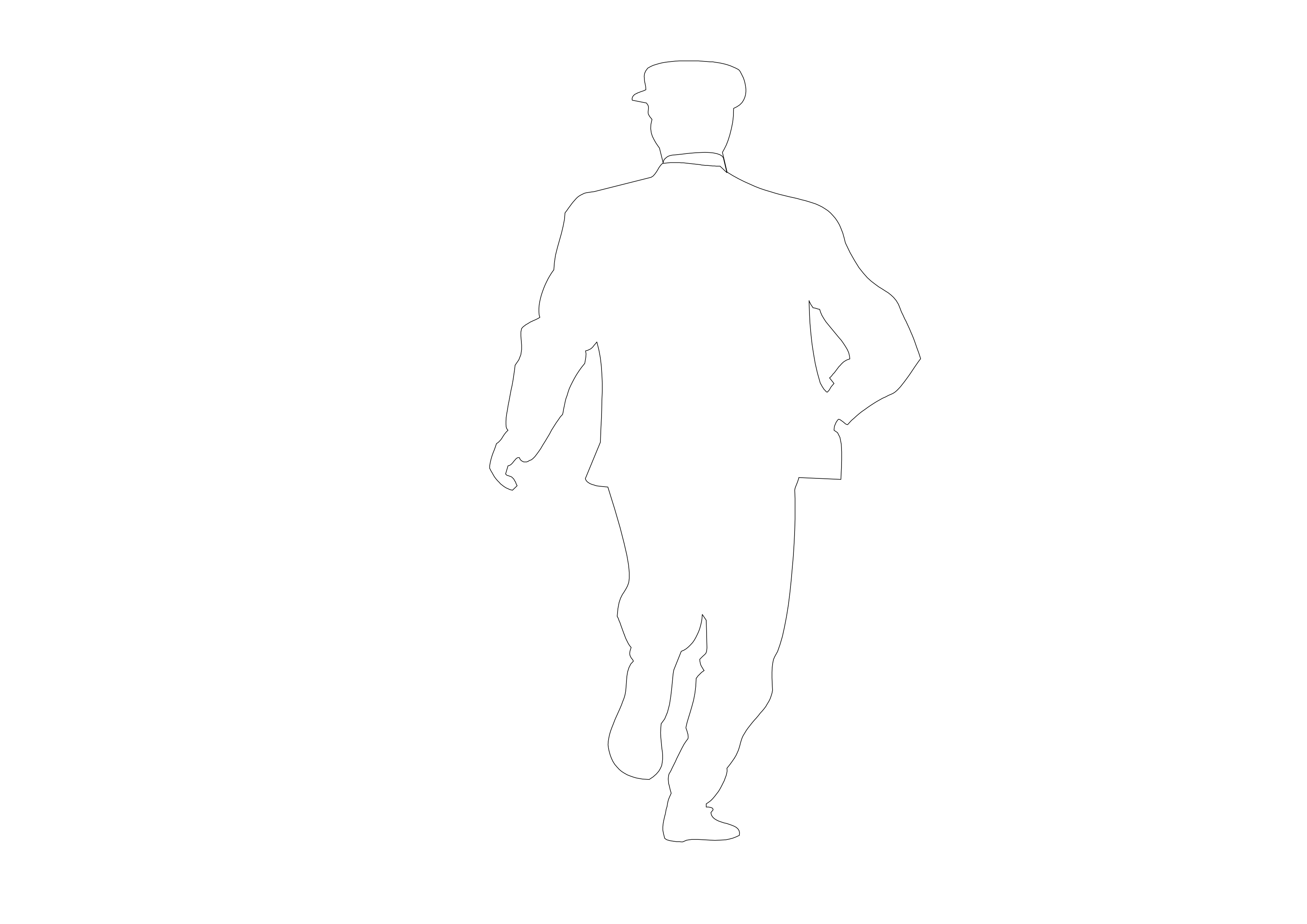 Free Person Walking Elevation CAD Block – DWG, DXF, PDF Format