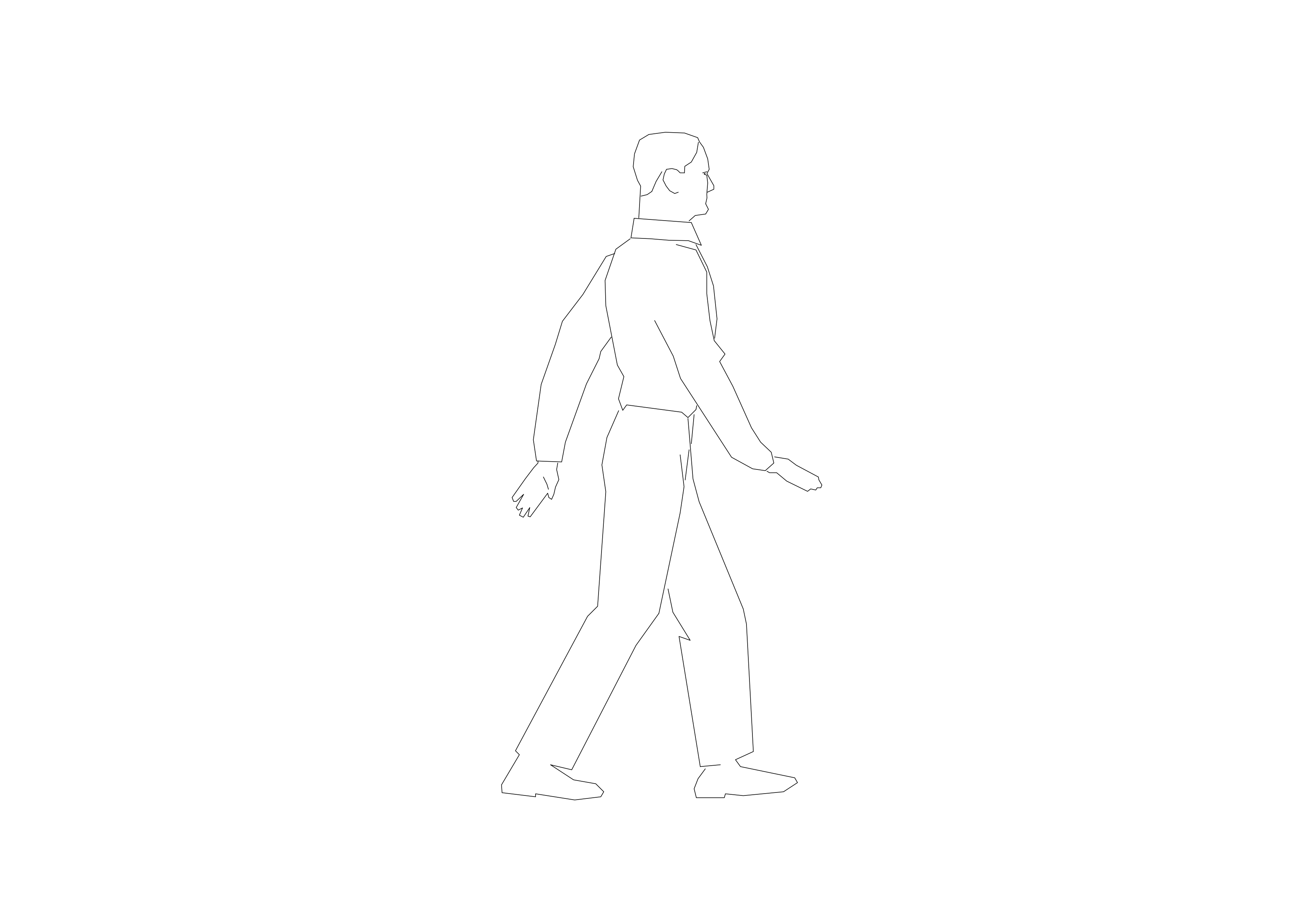 Free Person Walking Elevation CAD Block – DWG, DXF, PDF Format