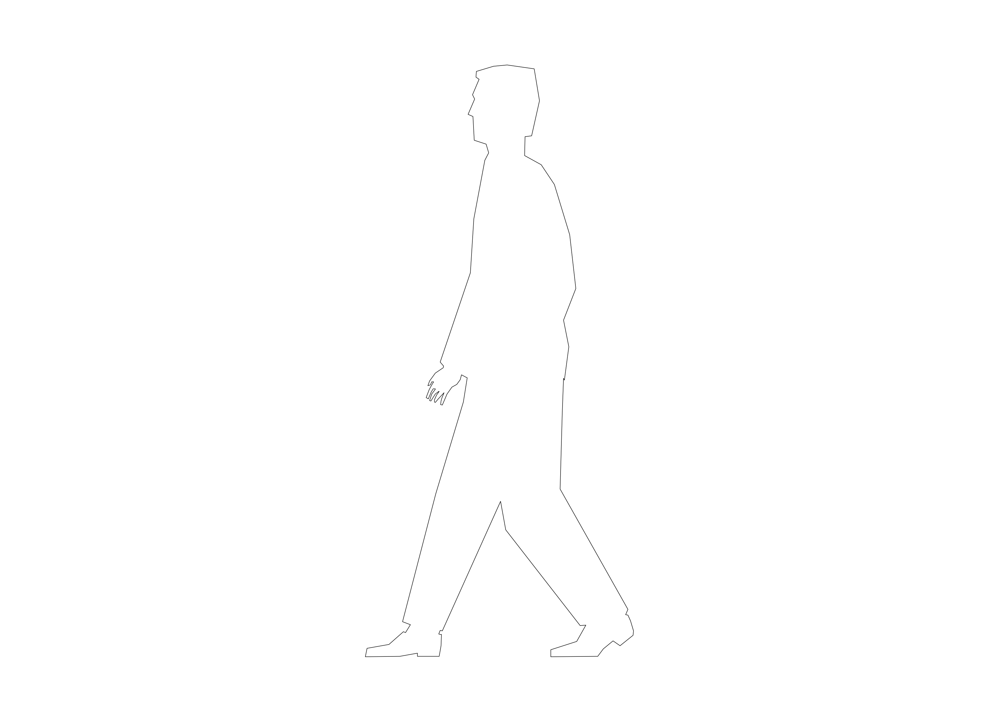 Free Person Walking Elevation CAD Block – DWG, DXF, PDF Format