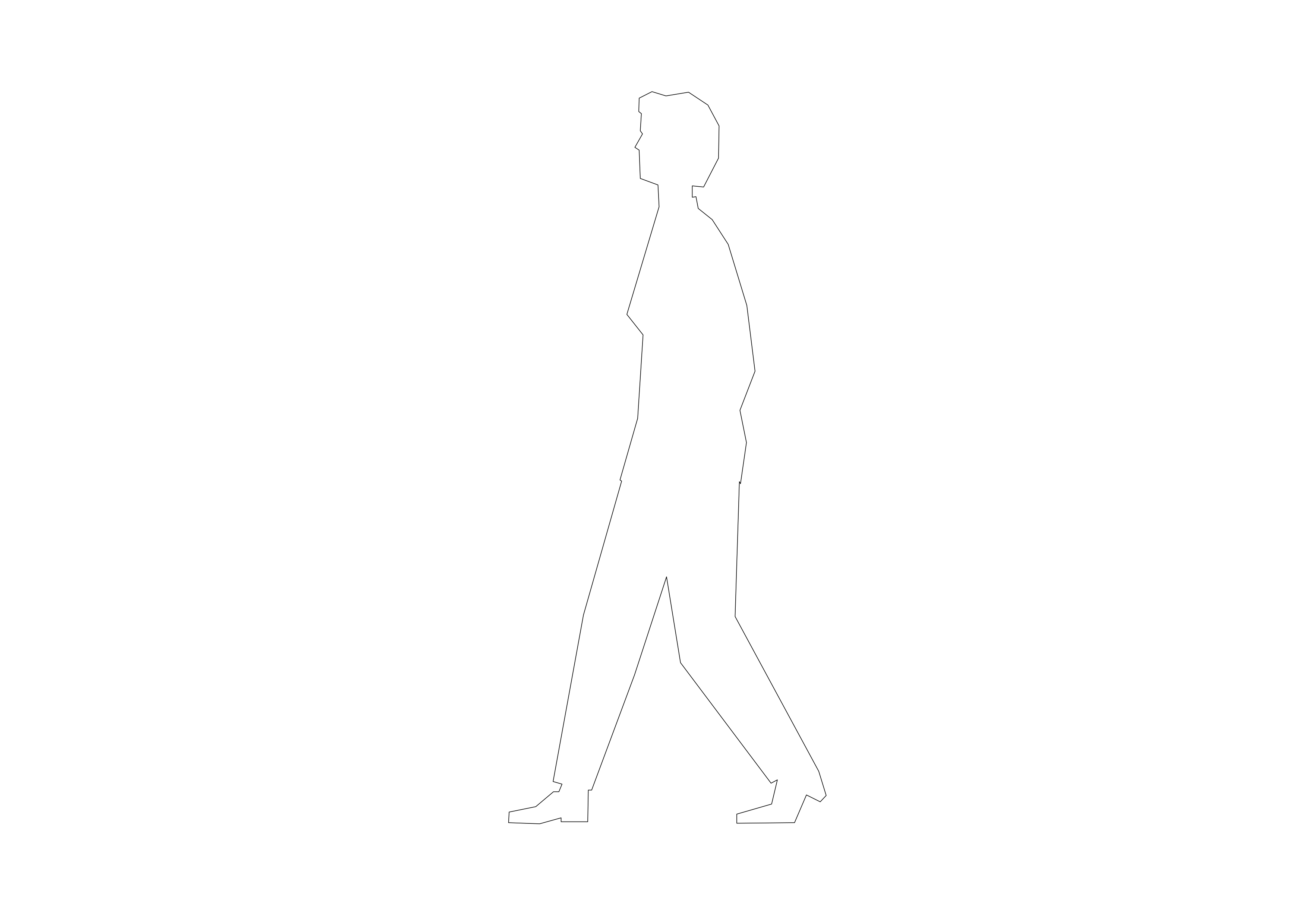 Free Person Walking Elevation CAD Block – DWG, DXF, PDF Format