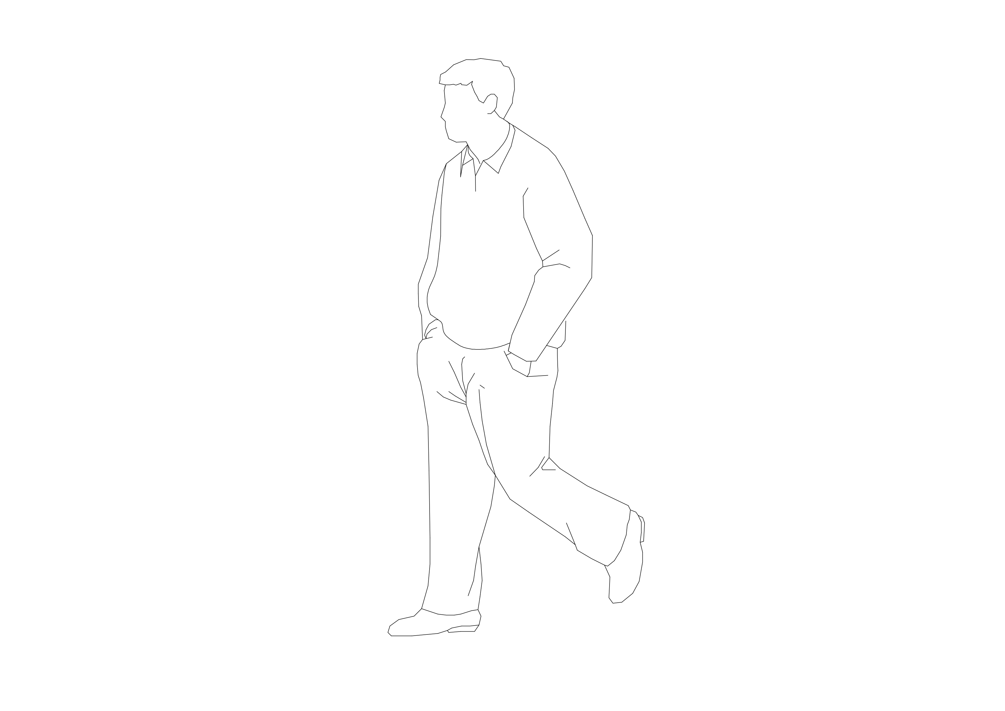 Free Person Walking Elevation CAD Block – DWG, DXF, PDF Format