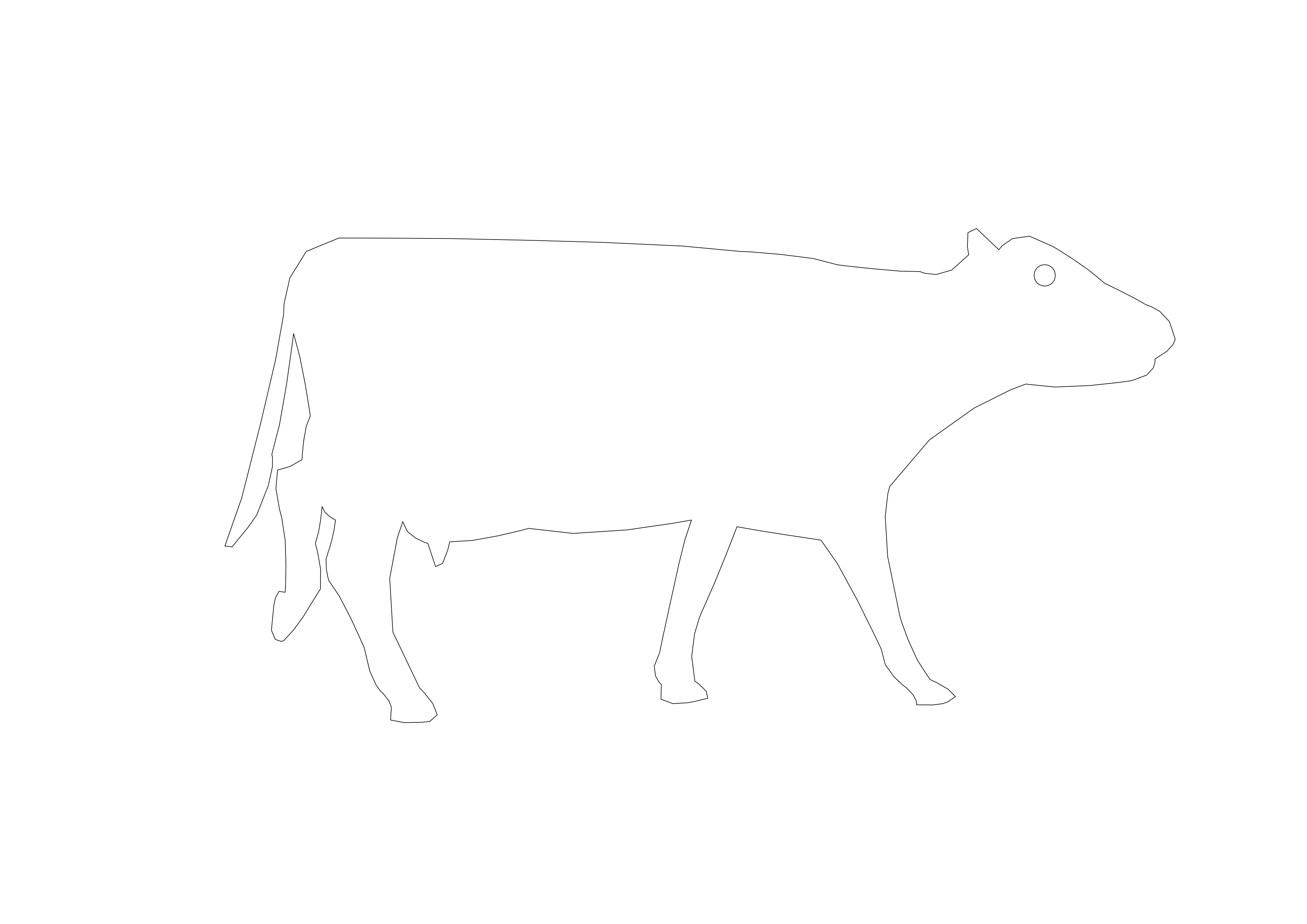 Free Cow CAD Block – DWG, DXF, PDF Format