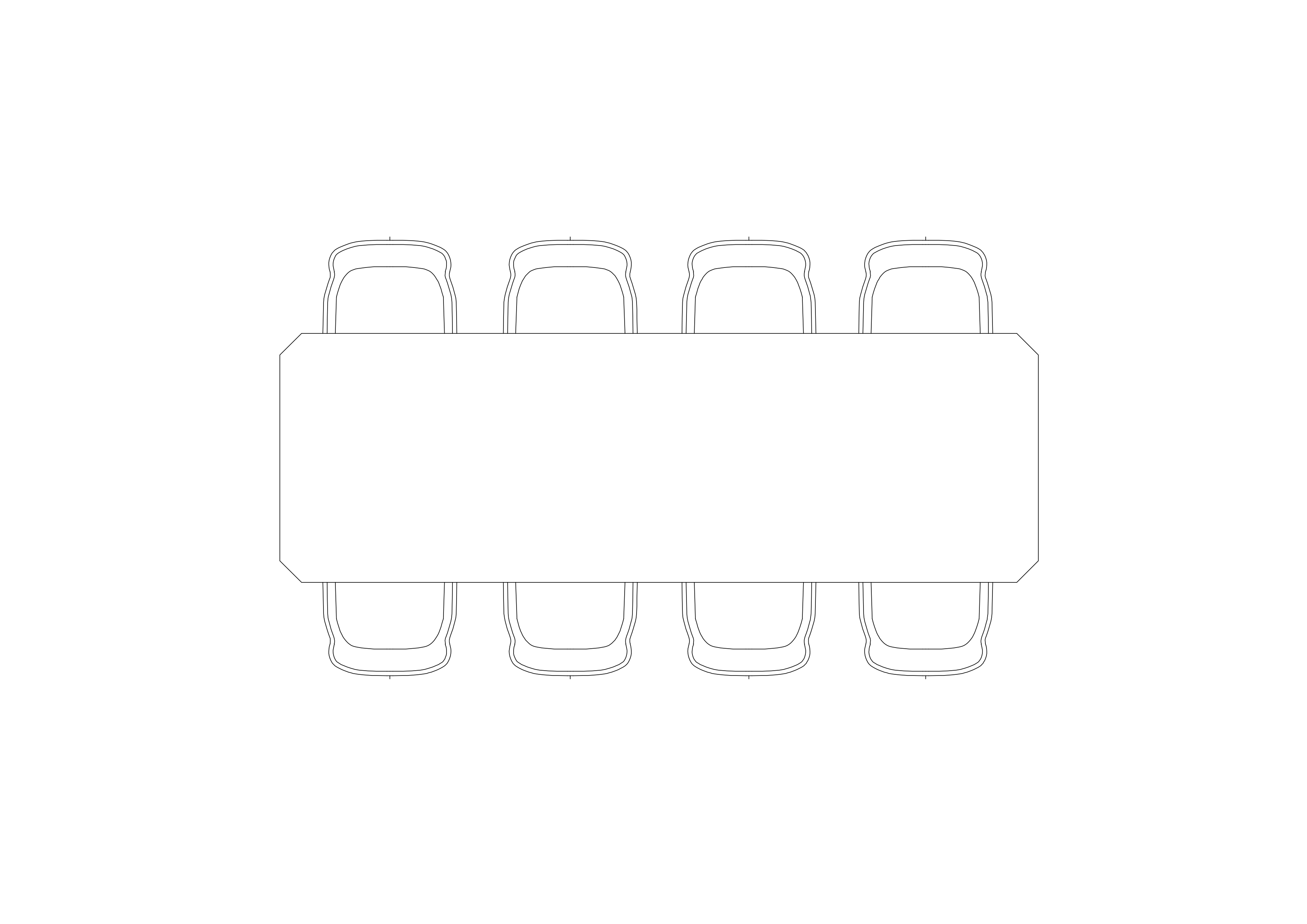 Free Dining Table and Chairs Setup CAD Block – DWG, DXF, PDF Format