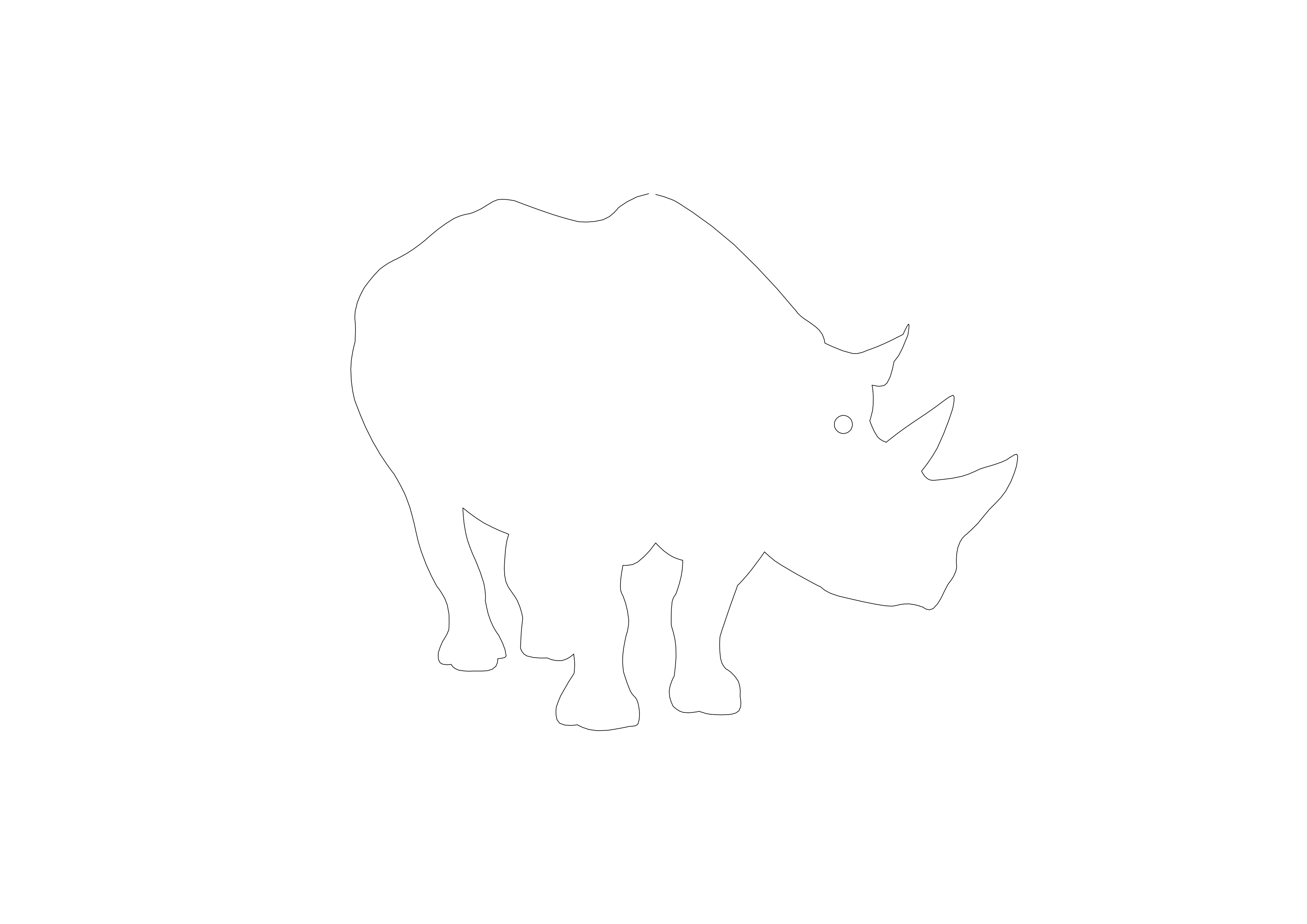 Free Rhino CAD Block – DWG, DXF, PDF Format