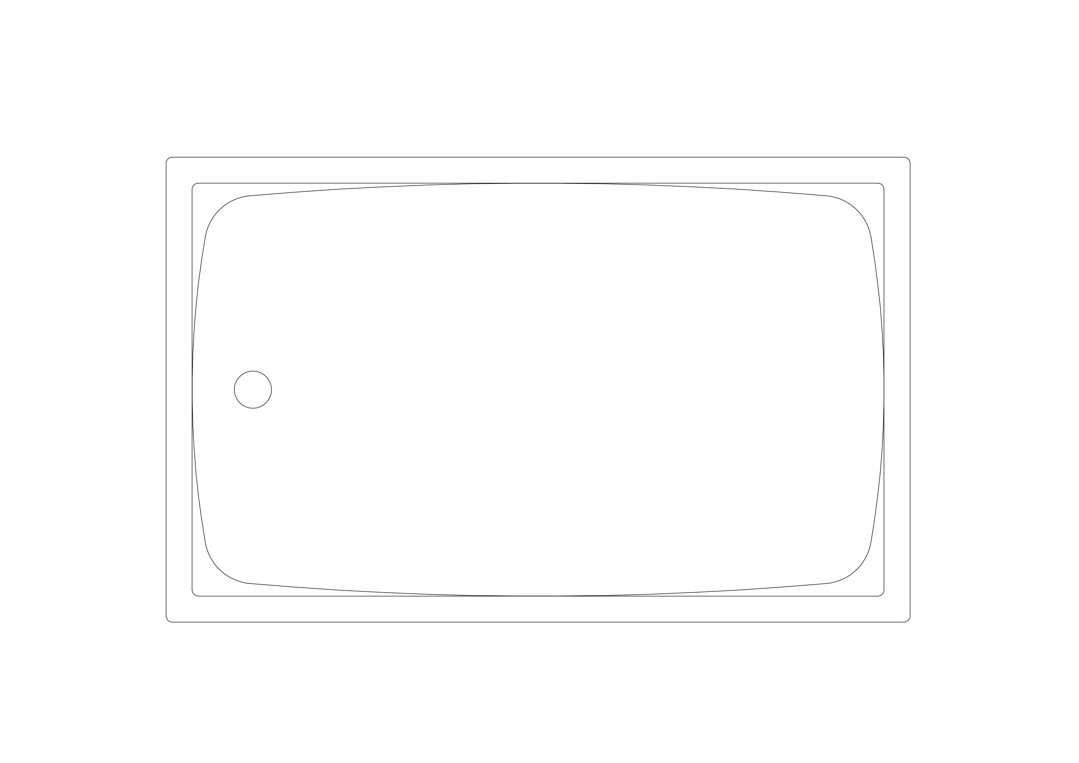 Free Shower Tray Top View CAD Block – DWG, DXF, PDF Format