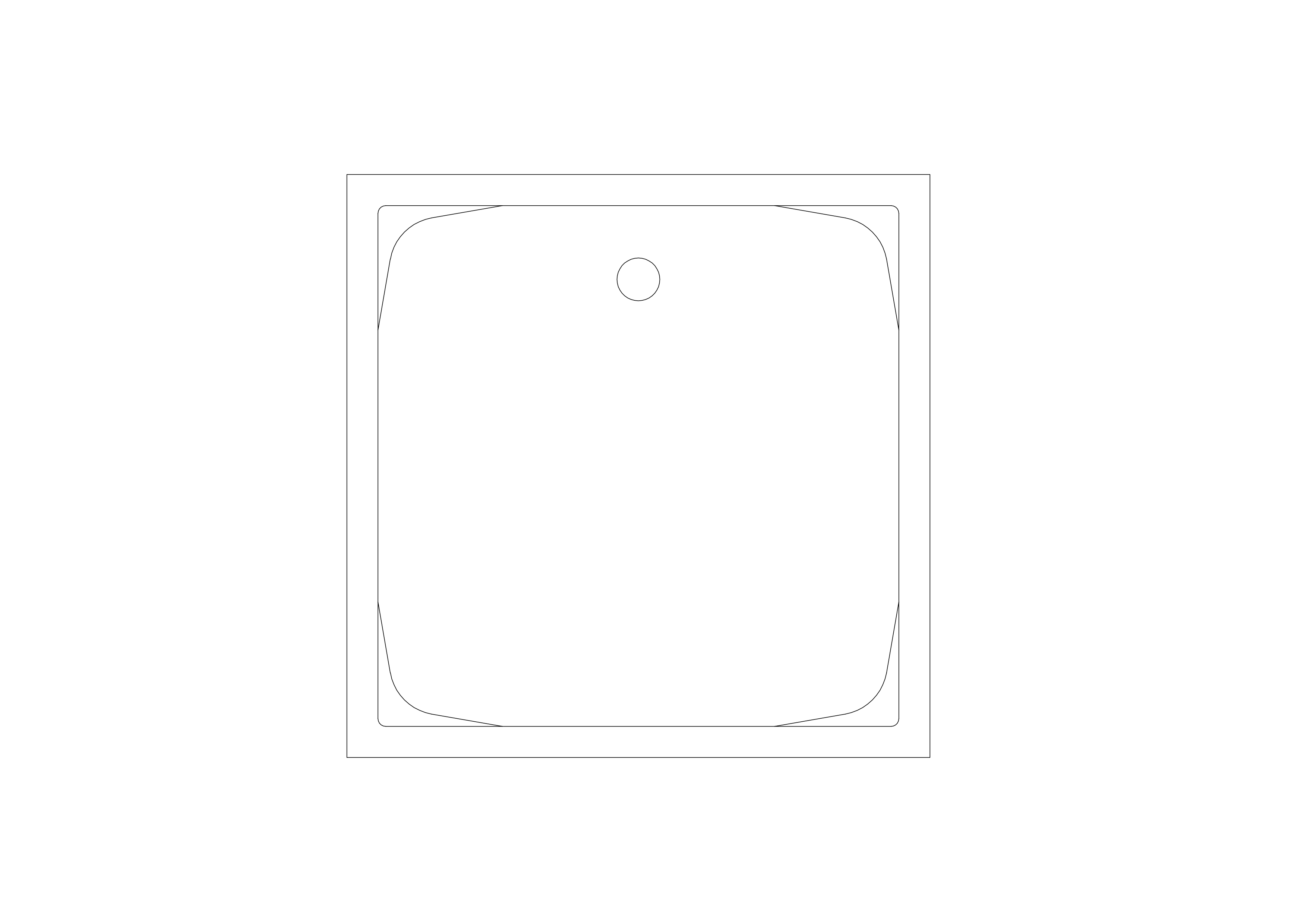 Free Shower Tray Top View CAD Block – DWG, DXF, PDF Format