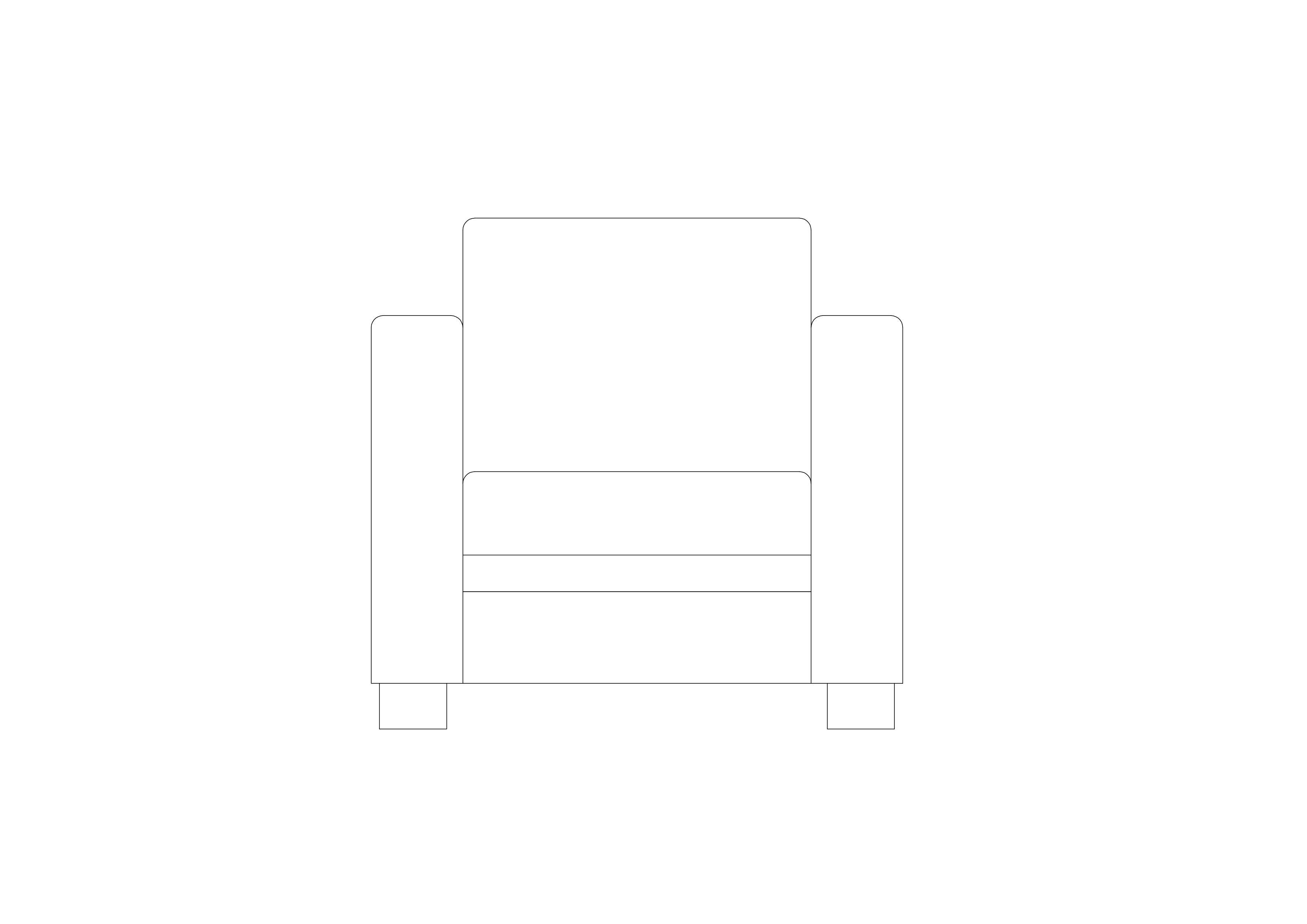 Free Sofa Elevation CAD Block – DWG, DXF, PDF Format