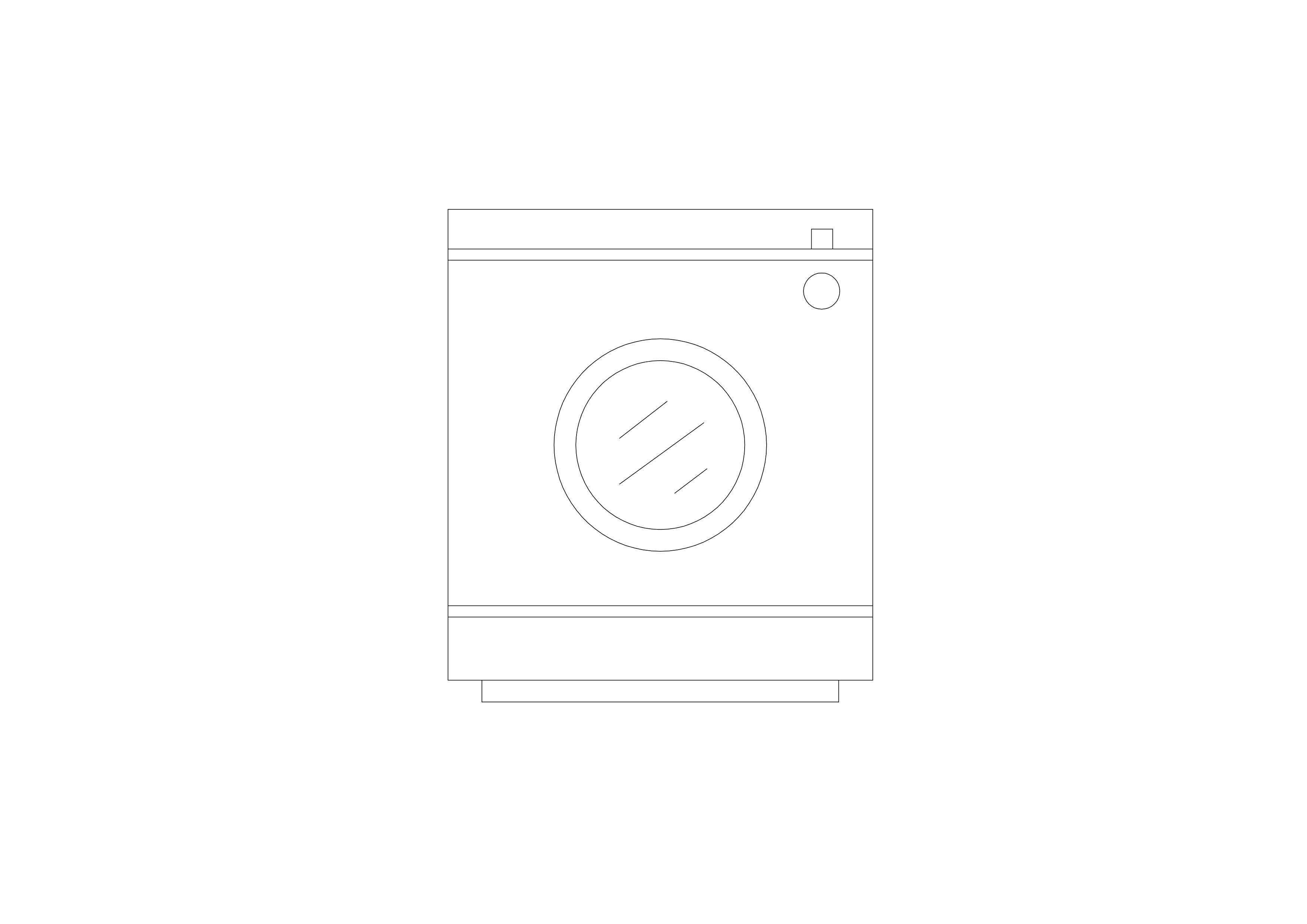 Free Washing Machine Elevation CAD Block – DWG, DXF, PDF Format