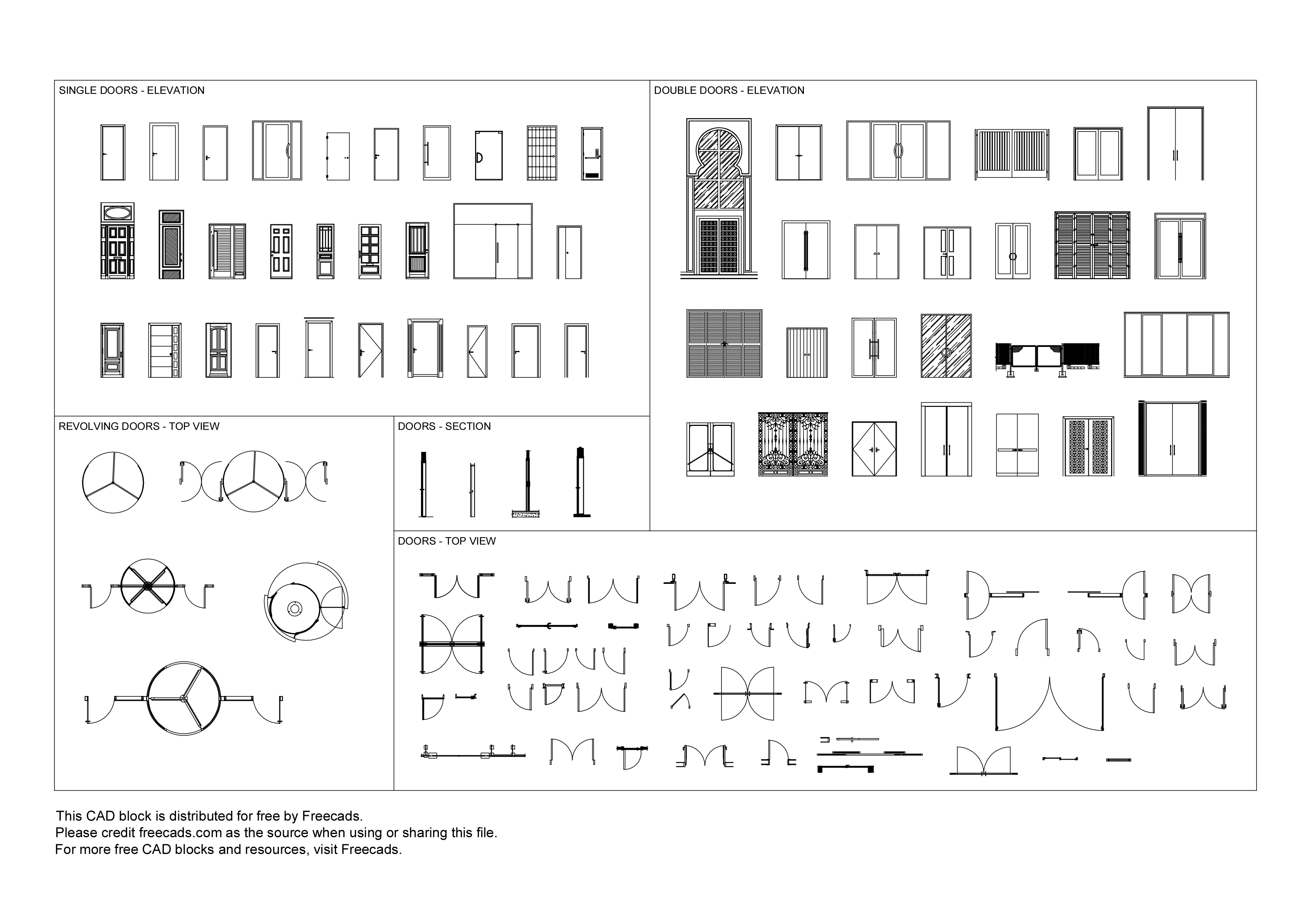 Free Door CAD Blocks – DWG, DXF, PDF Format